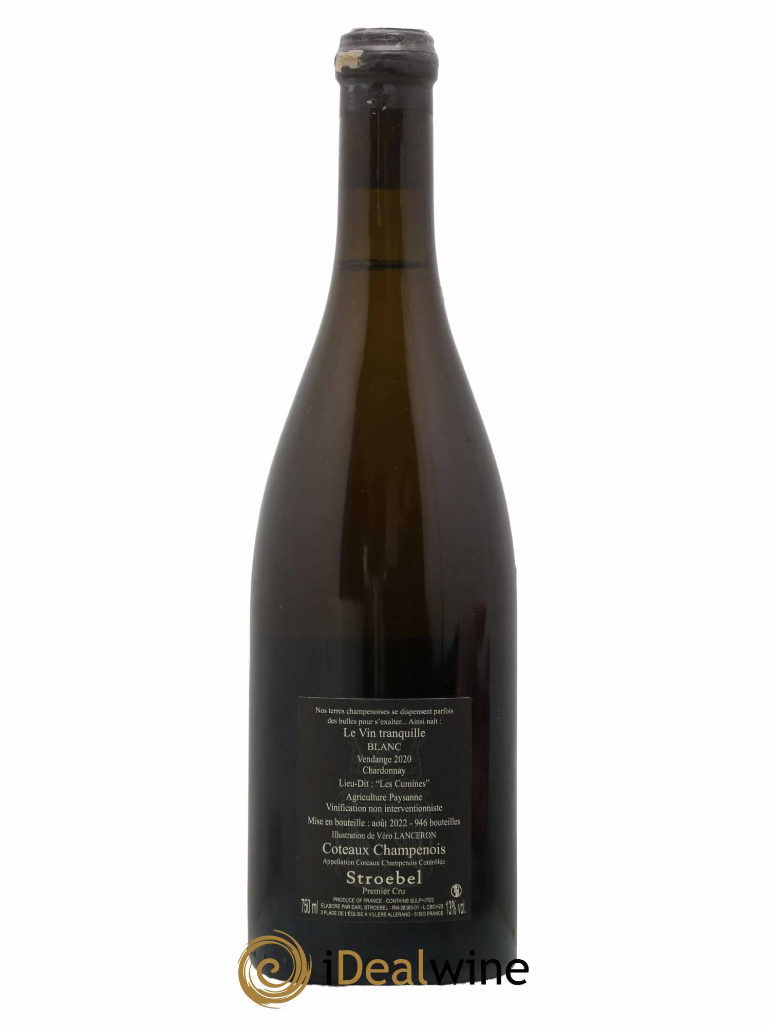 Coteaux Champenois Chardonnay Les Cumines Stroebel 2020 - Lot de 1 bouteille - 1