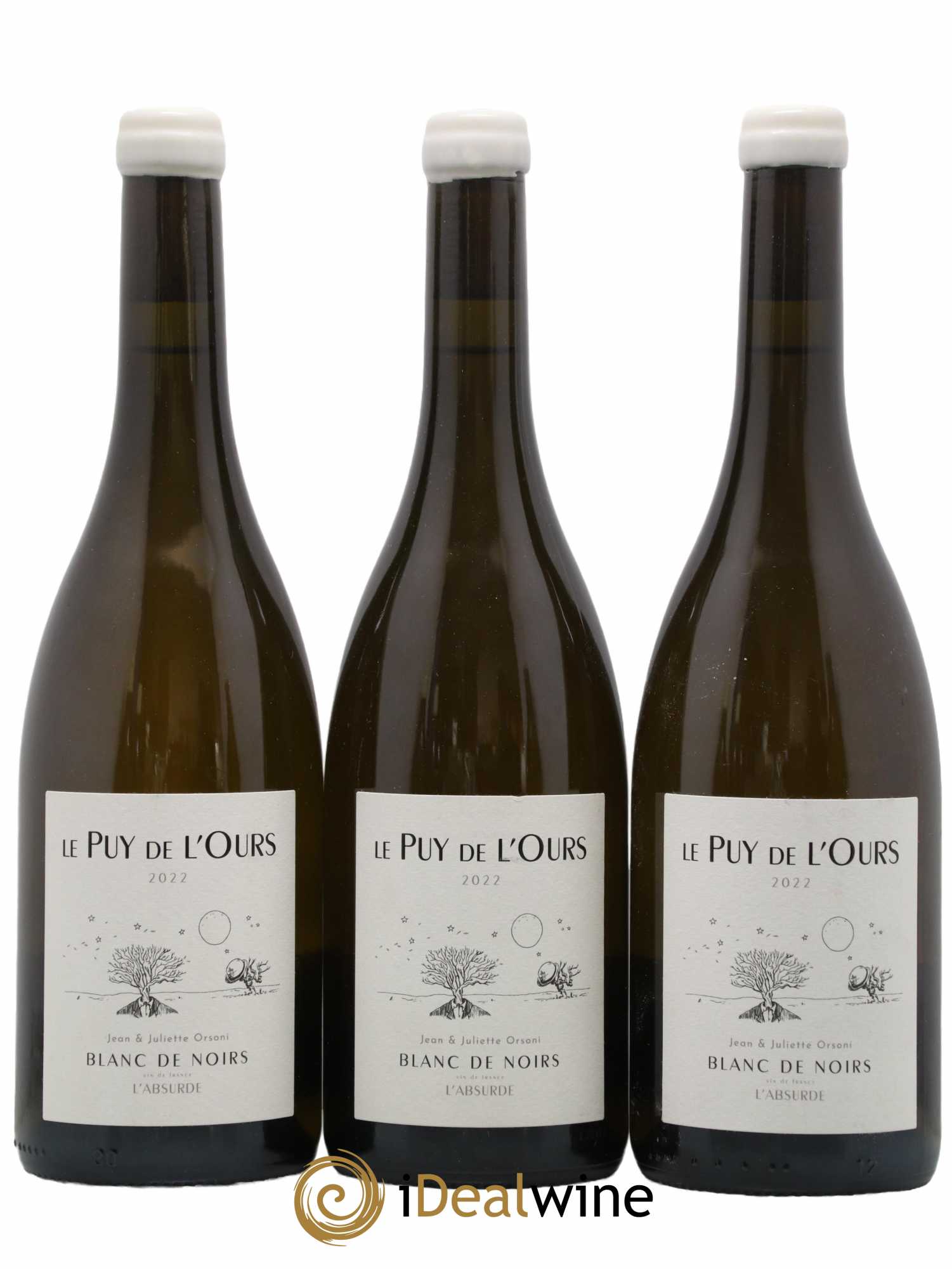 Vin de France Puy de L'Ours L'absurde Blanc de Noirs Jean et Juliette Orsoni 2022 - Lot de 3 bouteilles - 0