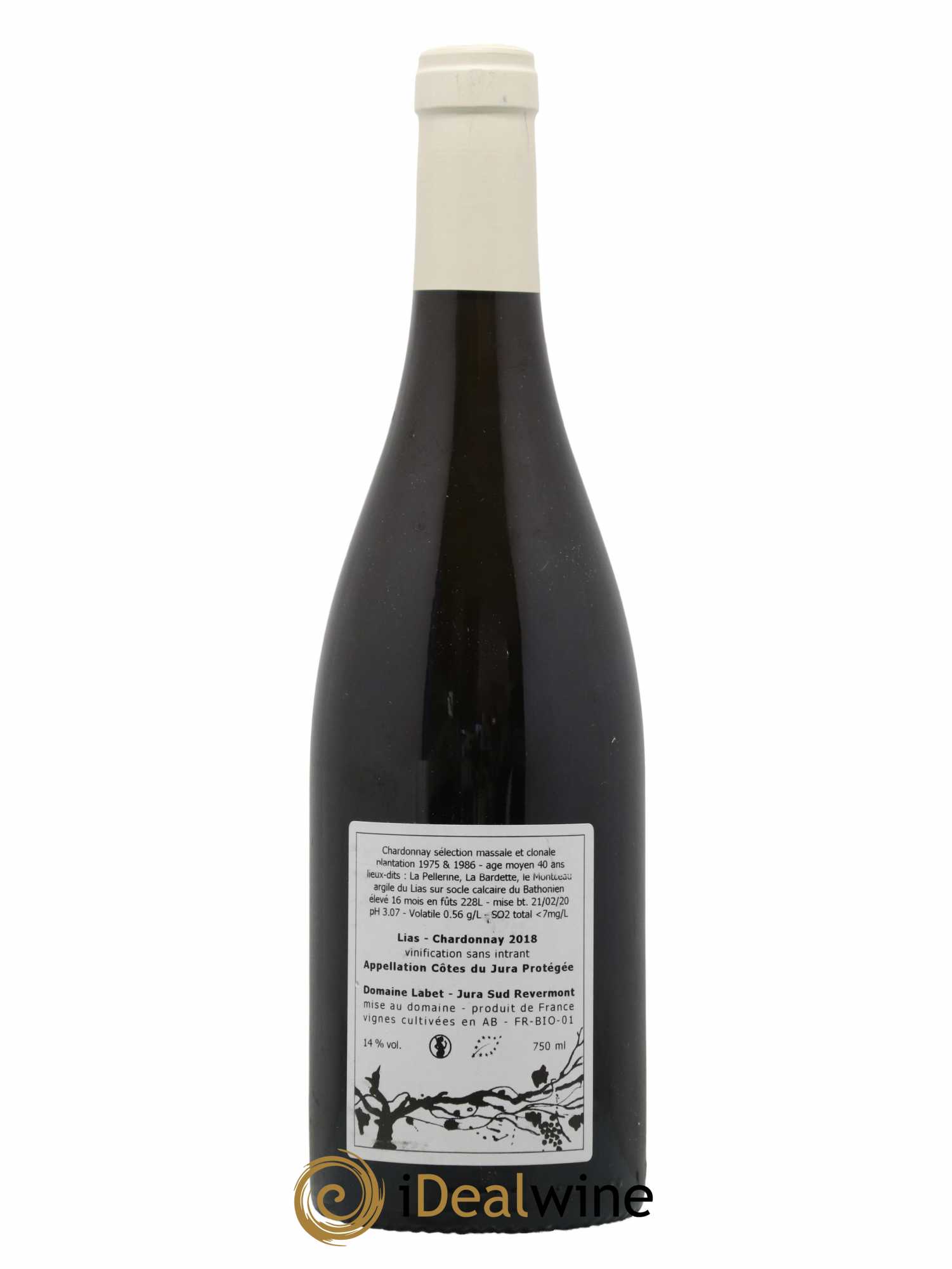 Côtes du Jura Chardonnay Lias Romain - Julien - Charline Labet 2018 - Lot de 1 bouteille - 1