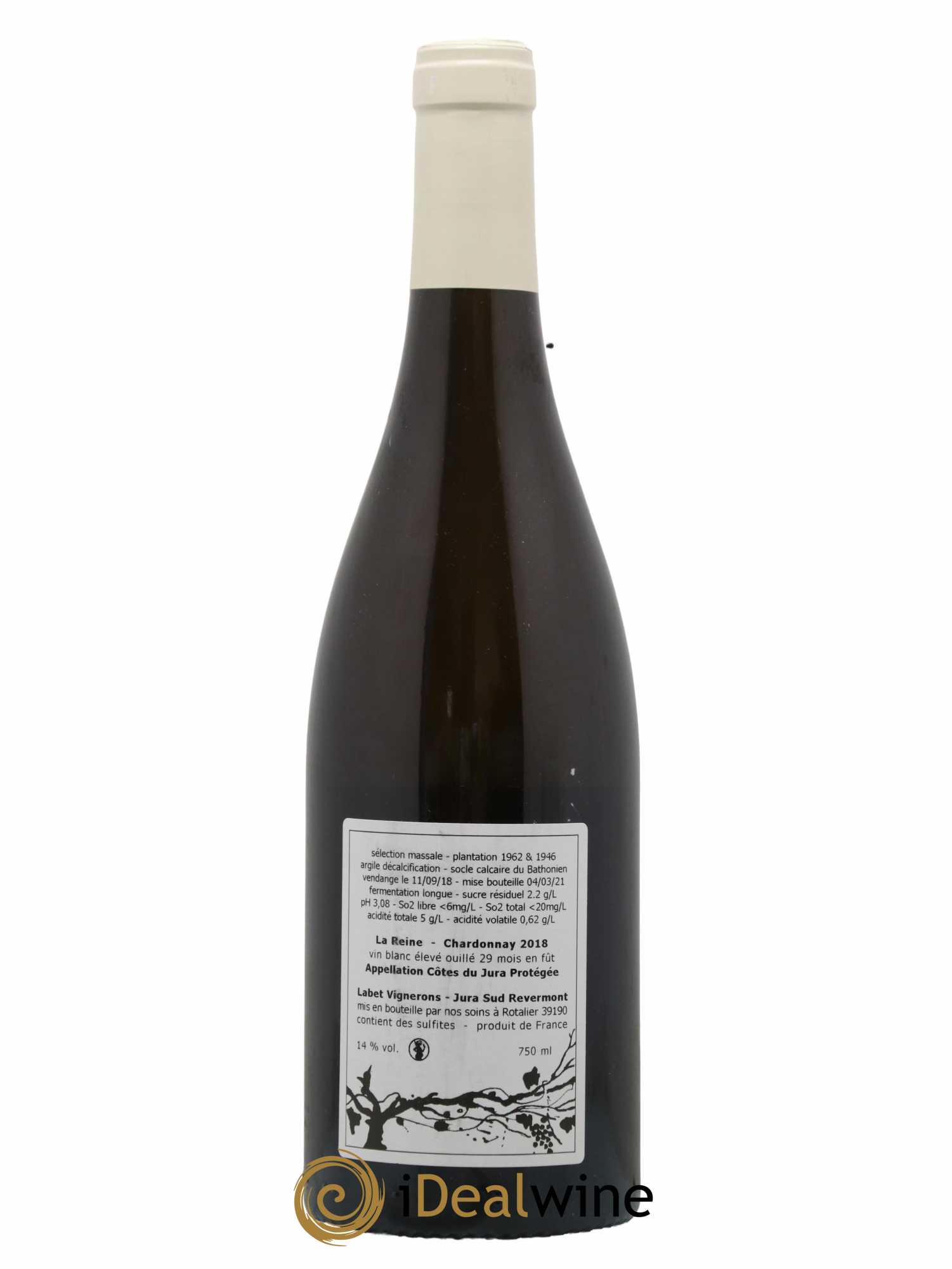 Côtes du Jura Chardonnay La Reine Romain - Julien - Charline Labet 2018 - Lot de 1 bouteille - 1