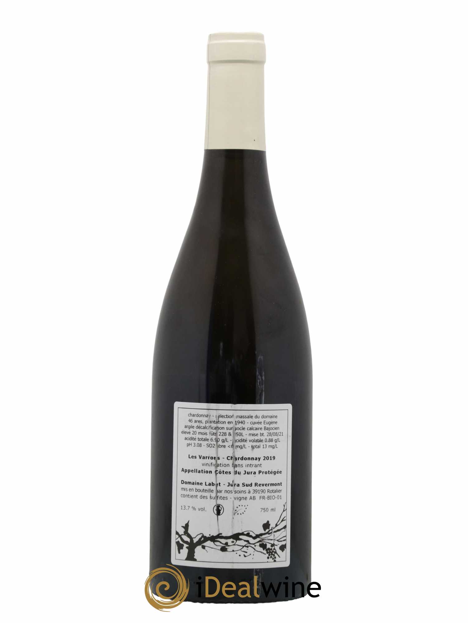 Côtes du Jura Chardonnay Les Varrons Romain - Julien - Charline Labet 2019 - Lot de 1 bouteille - 1