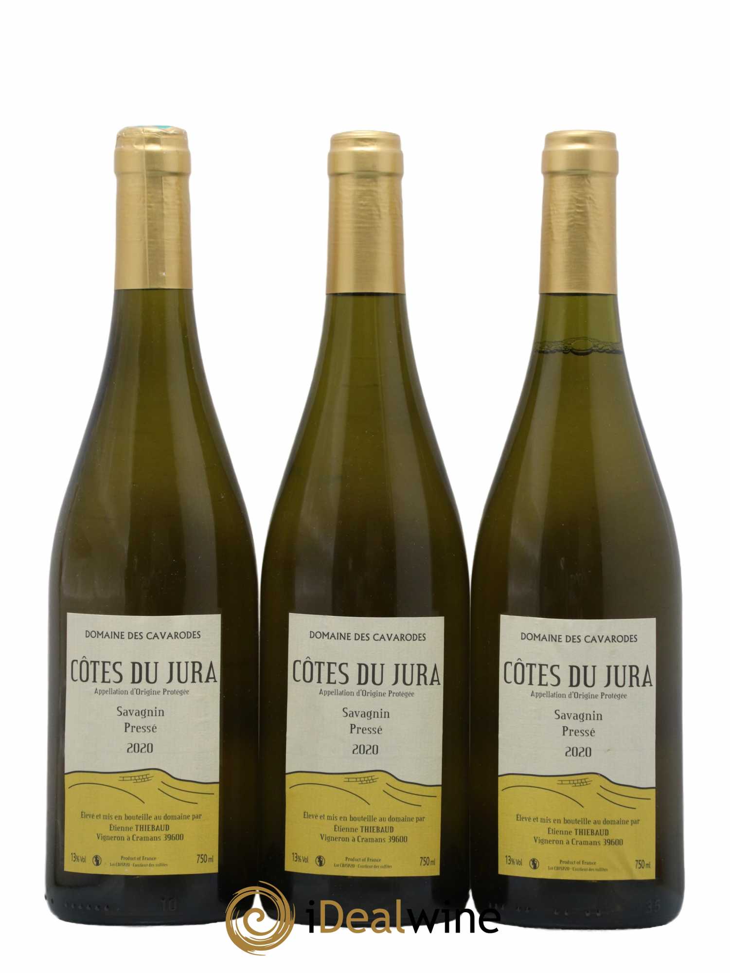 Côtes du Jura Savagnin pressé Cavarodes (Domaine des) - Etienne Thiébaud 2020 - Posten von 3 Flaschen - 0