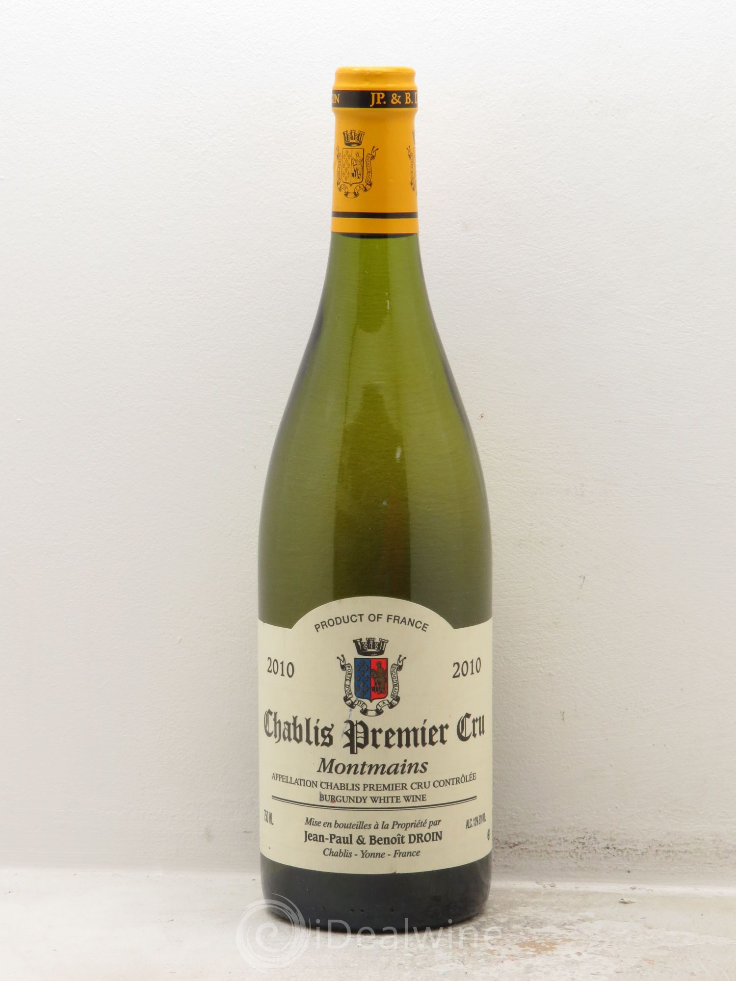 Chablis 1er Cru Montmains Jean-Paul & Benoît Droin (Domaine) 2010 - Lot de 1 bouteille - 0
