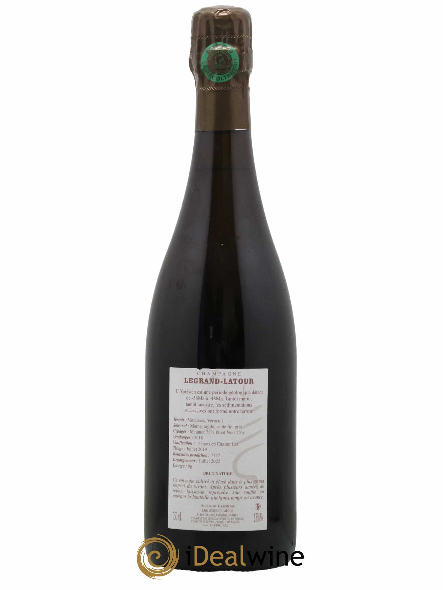 Yprésien Legrand Latour Brut Nature 2018 - Lot de 1 bouteille - 1