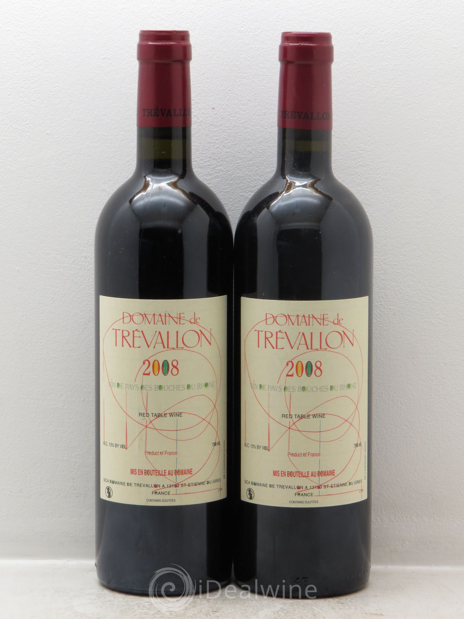 VDP Bouches du Rhône Trévallon (Domaine de) Eloi Dürrbach 2008 - Lot de 2 bouteilles - 0