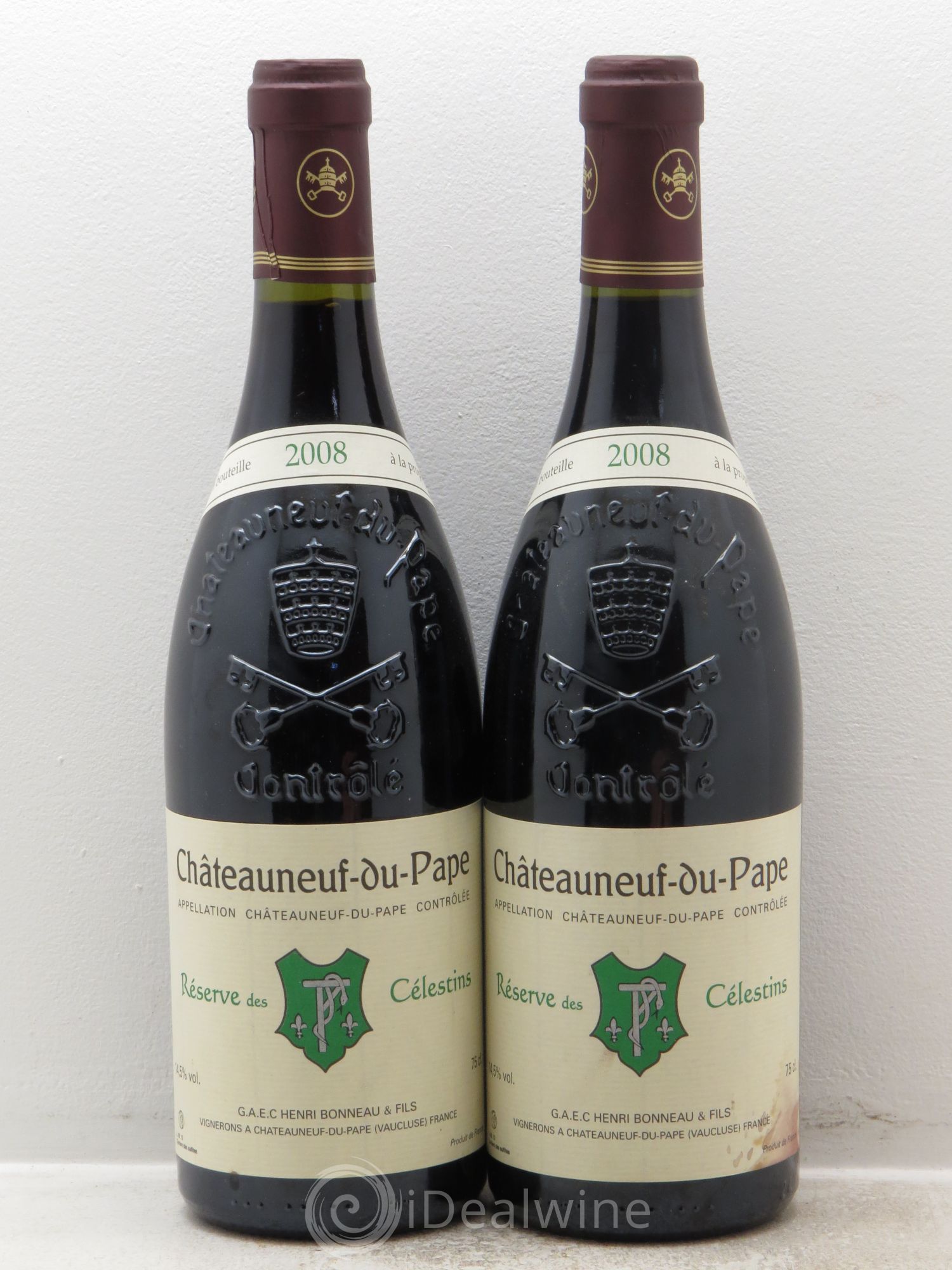Châteauneuf-du-Pape Réserve des Célestins Henri Bonneau & Fils 2008 - Lot de 2 bouteilles - 0