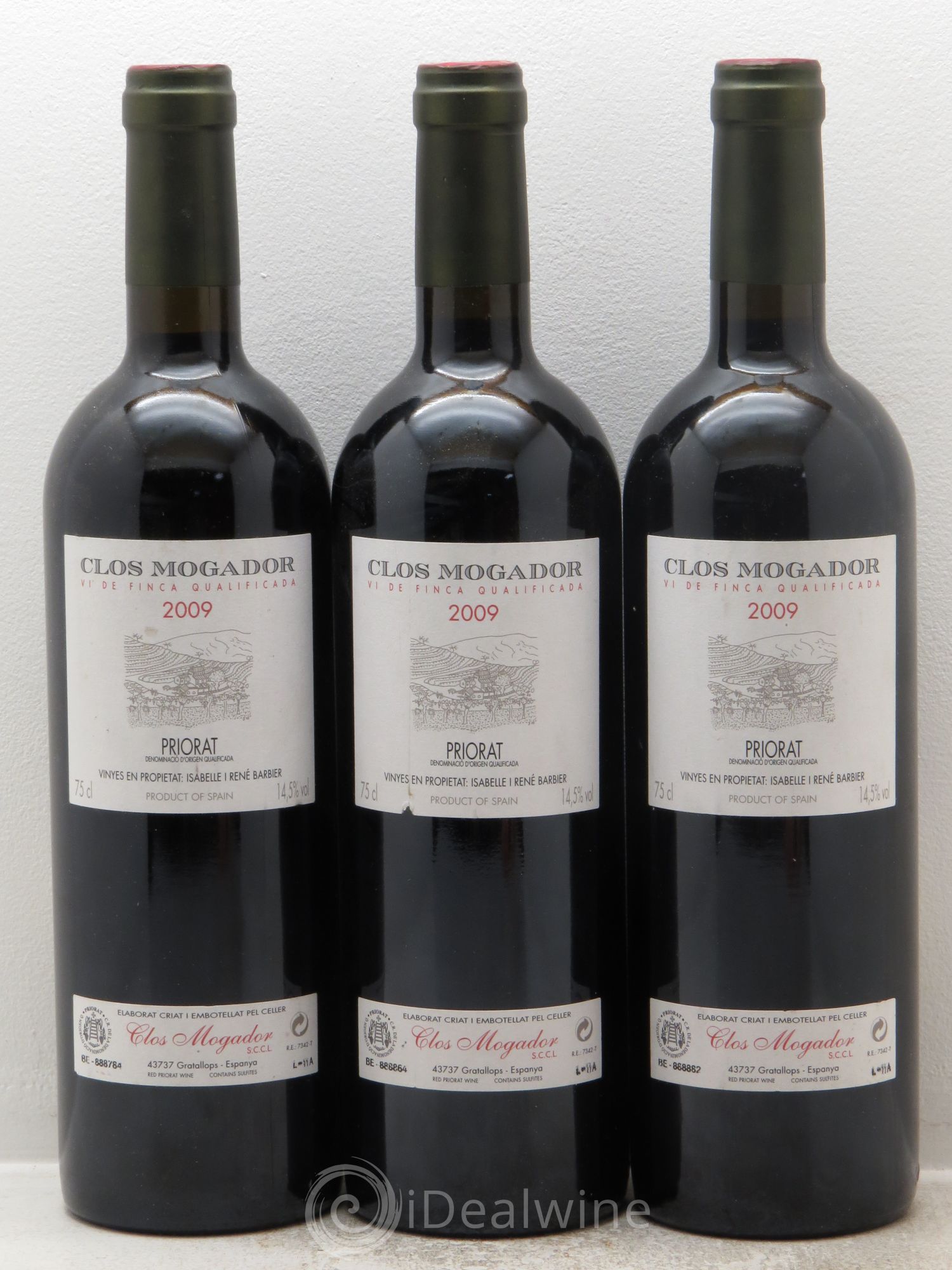 Priorat Clos Mogador DOCA René Barbier 2009 - Lot de 3 bouteilles - 0
