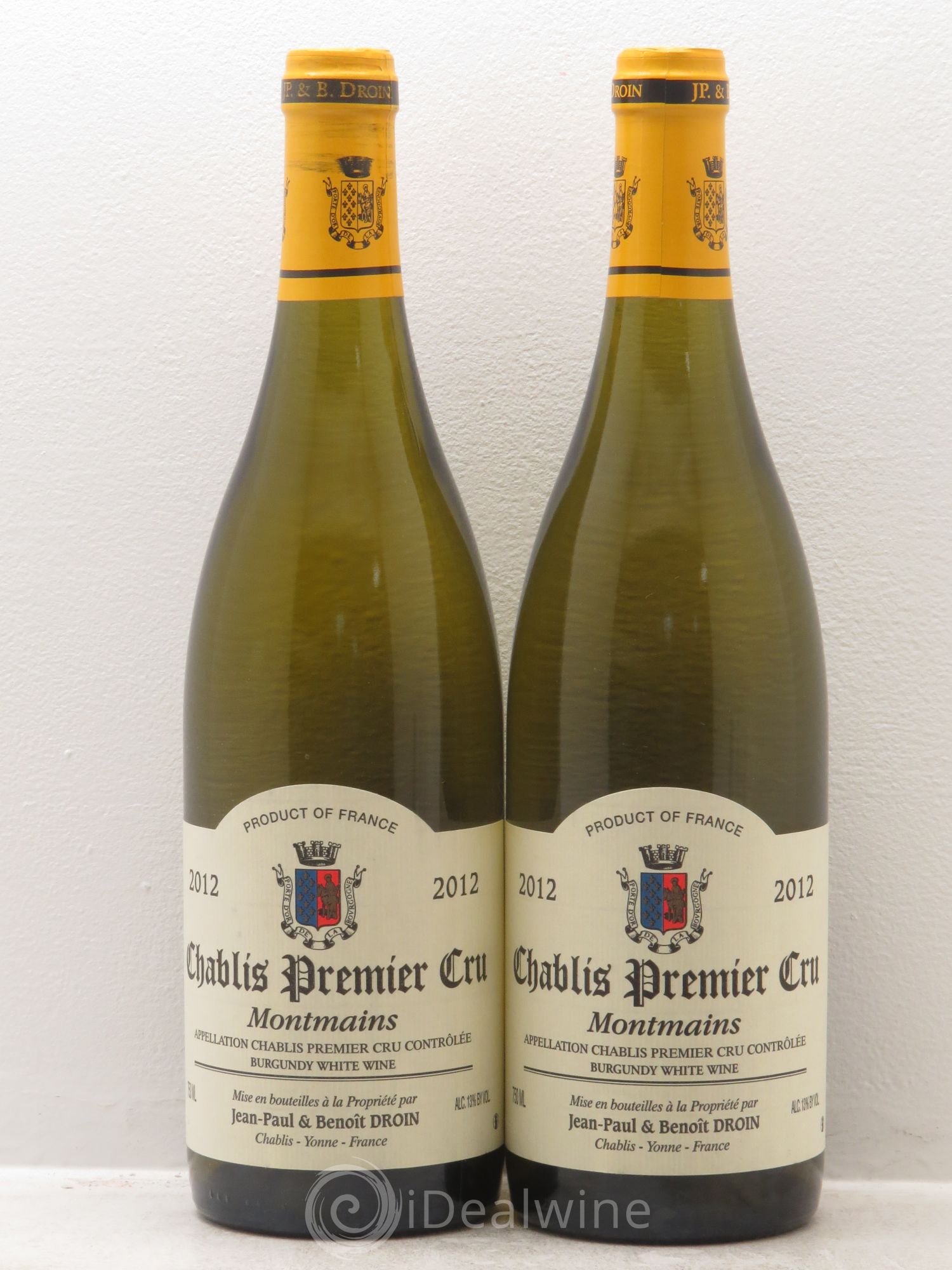 Chablis 1er Cru Montmains Jean-Paul & Benoît Droin (Domaine) 2012 - Lot de 2 bouteilles - 0