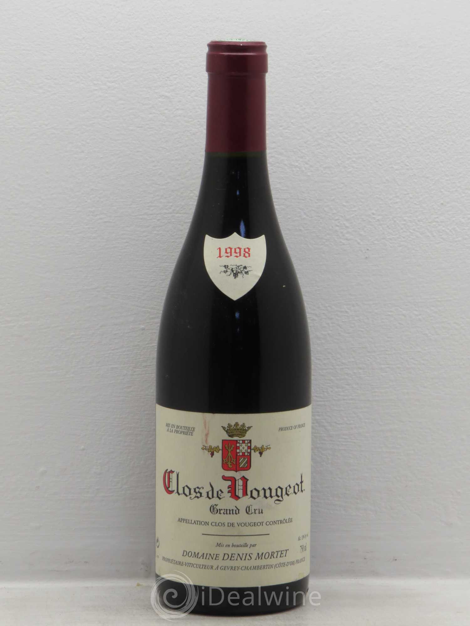 Clos de Vougeot Grand Cru Denis Mortet (Domaine) 1998 - Lot de 1 bouteille - 0
