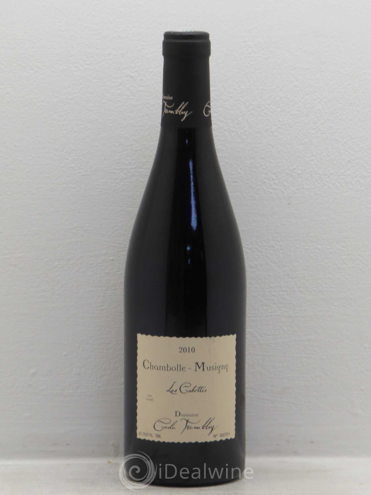 Chambolle-Musigny Les Cabottes Cécile Tremblay 2010 - Lot de 1 bouteille - 0