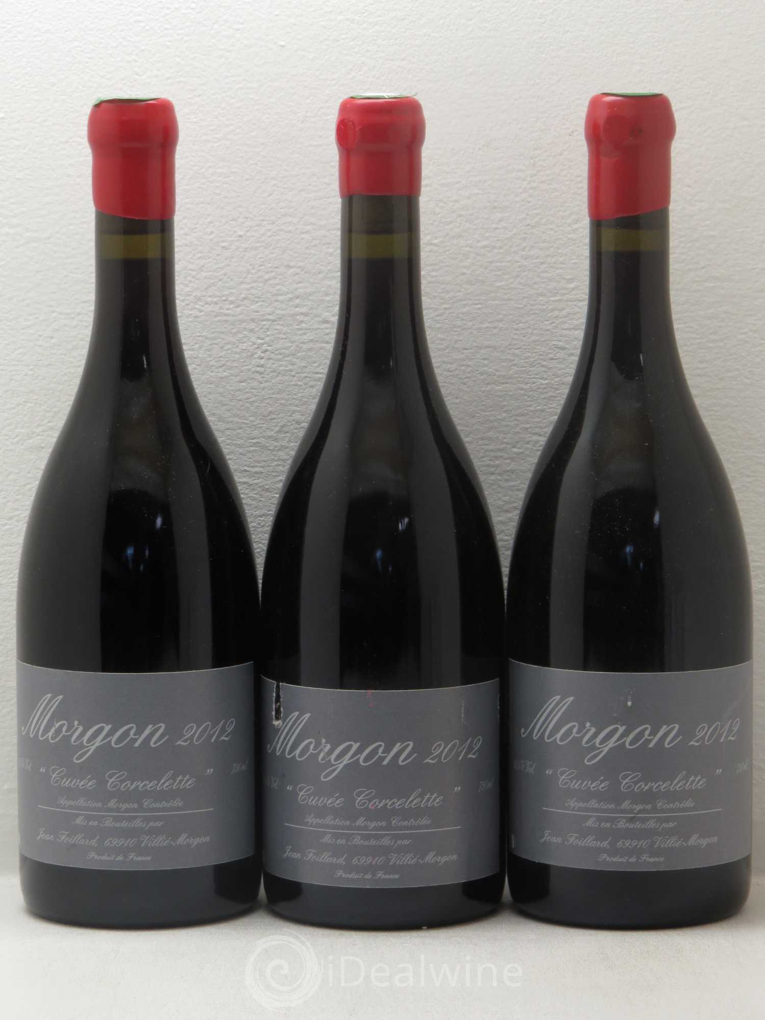 Morgon Corcelette Jean Foillard 2012 - Lot de 3 bouteilles - 0