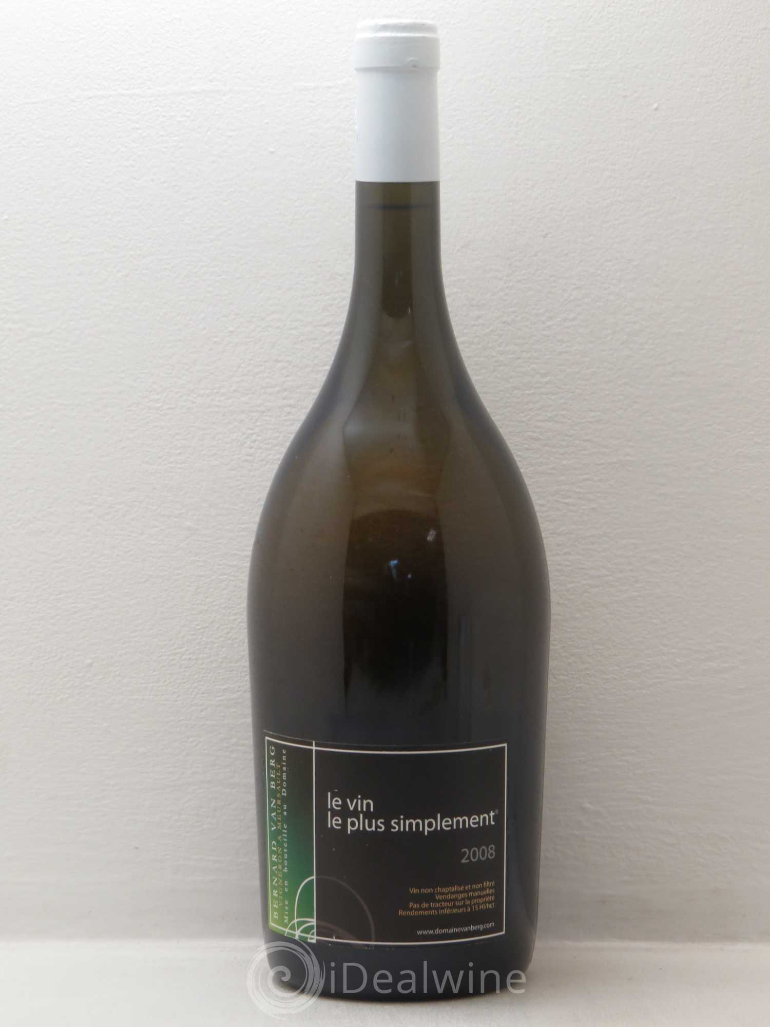 Bourgogne Le vin le plus simplement En Busigny - domaine Van Berg 2008 - Posten von 1 Magnum - 0