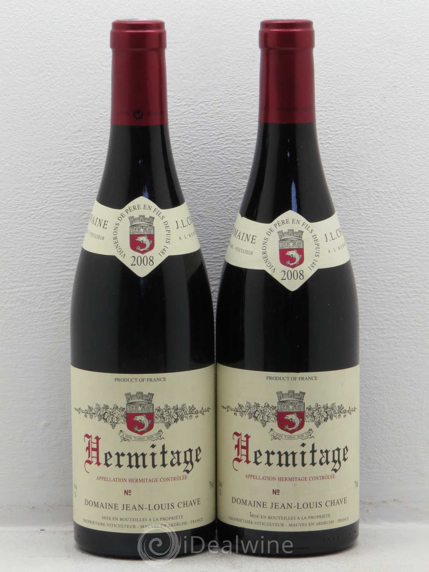 Hermitage Jean-Louis Chave 2008 - Lot de 2 bouteilles - 0