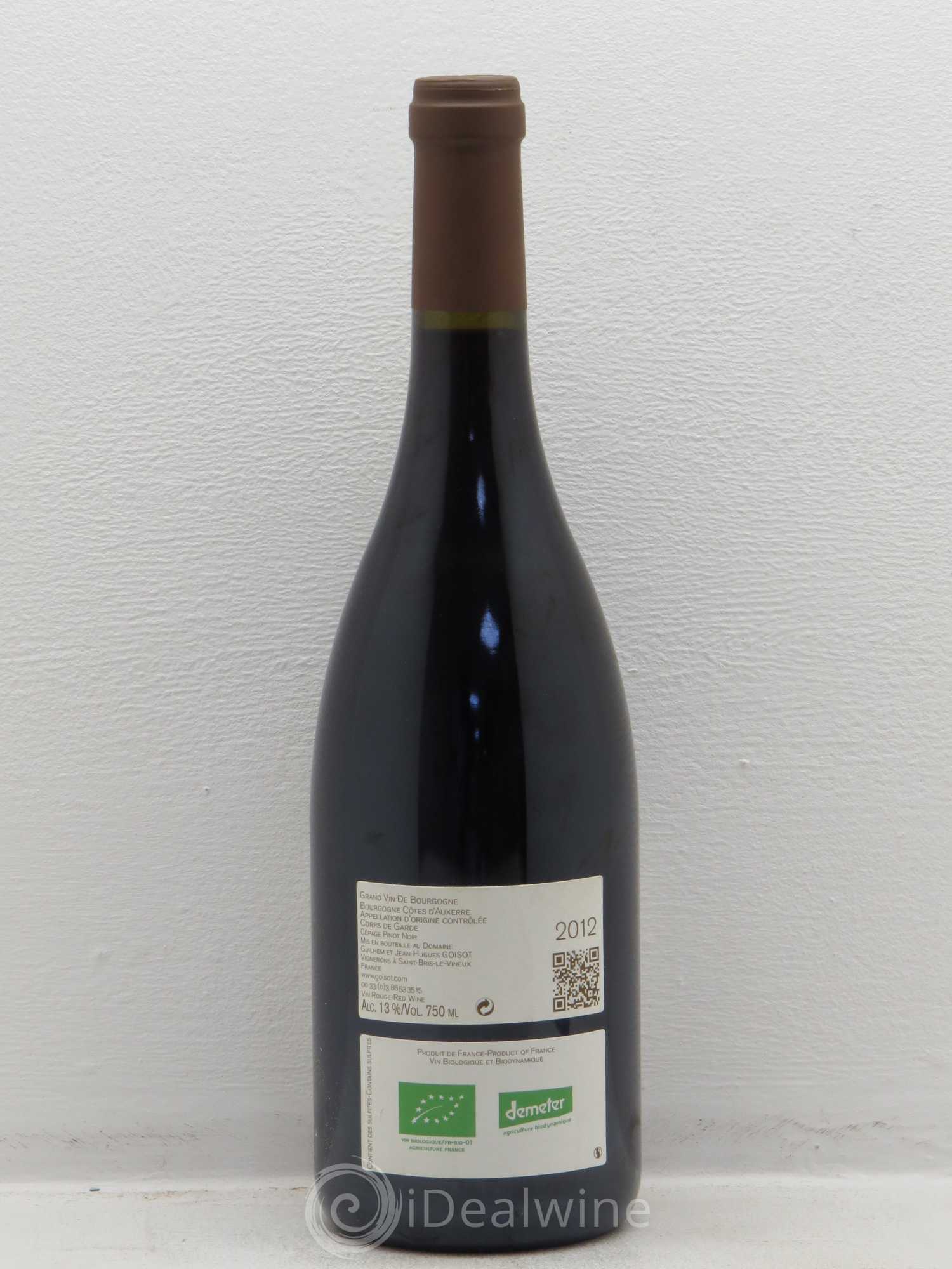 Bourgogne Côtes d'Auxerre Corps de Garde Goisot (sans prix de reserve) 2012 - Posten von 1 Flasche - 1