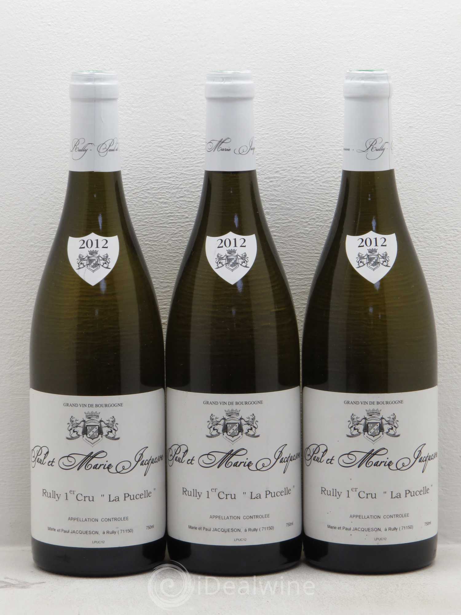 Rully 1er Cru La Pucelle Paul & Marie Jacqueson 2012 - Lot de 3 bouteilles - 0