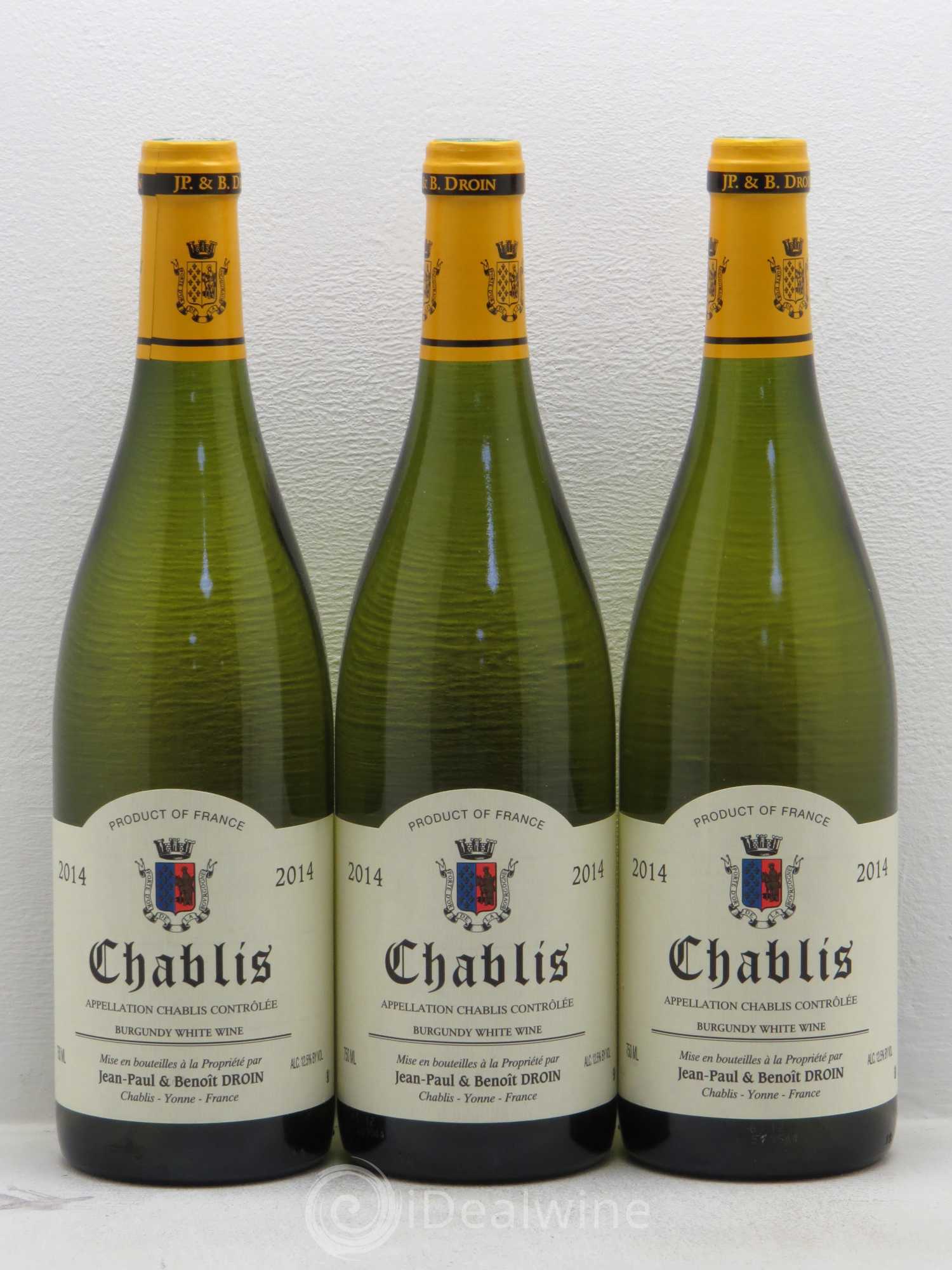 Chablis Jean-Paul & Benoît Droin (Domaine) 2014 - Lot de 3 bouteilles - 0