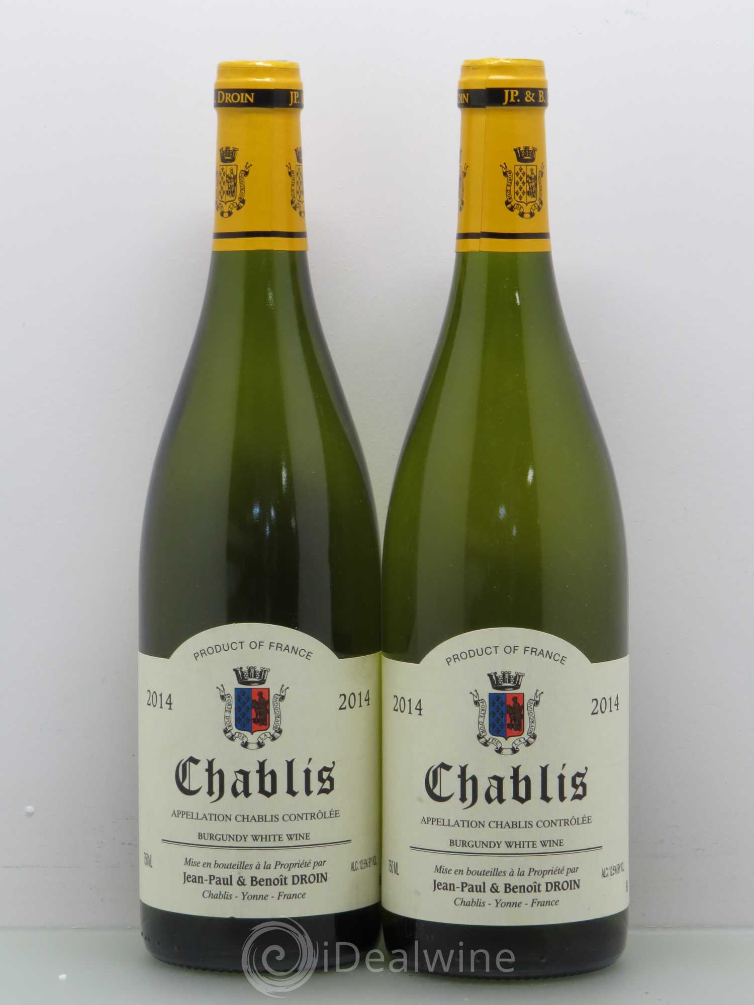 Chablis Jean-Paul & Benoît Droin (Domaine) 2014 - Lot de 2 bouteilles - 0