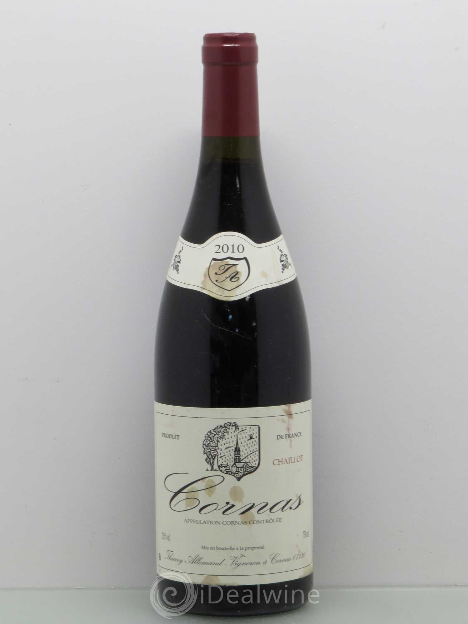 Cornas Chaillot Thierry Allemand 2010 - Lot de 1 bouteille - 0