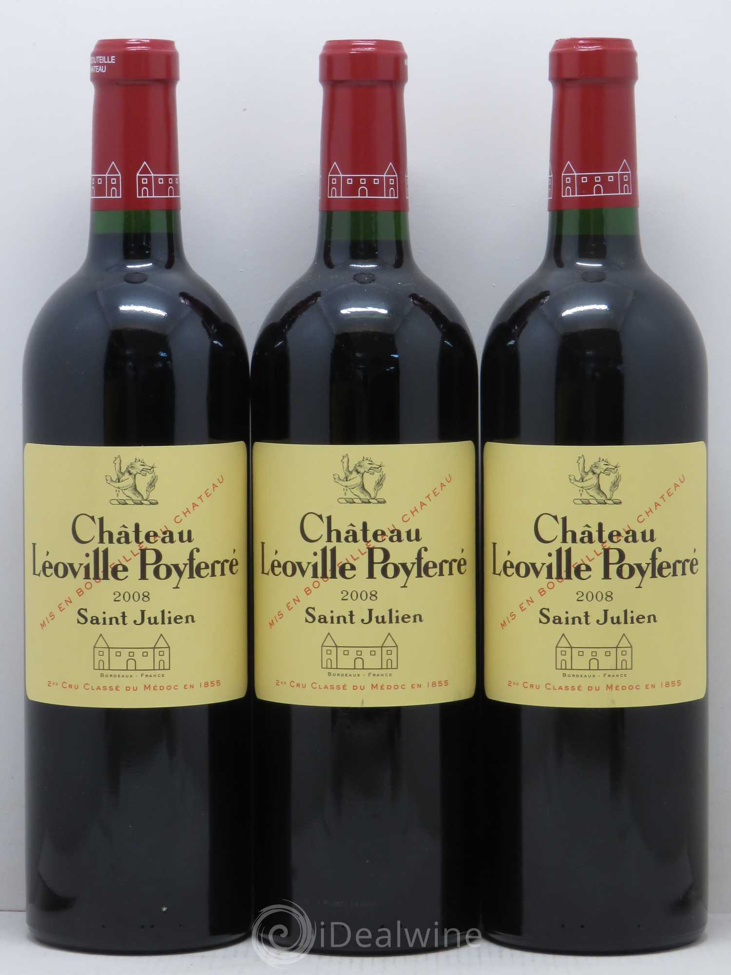 Château Léoville Poyferré 2ème Grand Cru Classé 2008 - Lot de 3 bouteilles - 0
