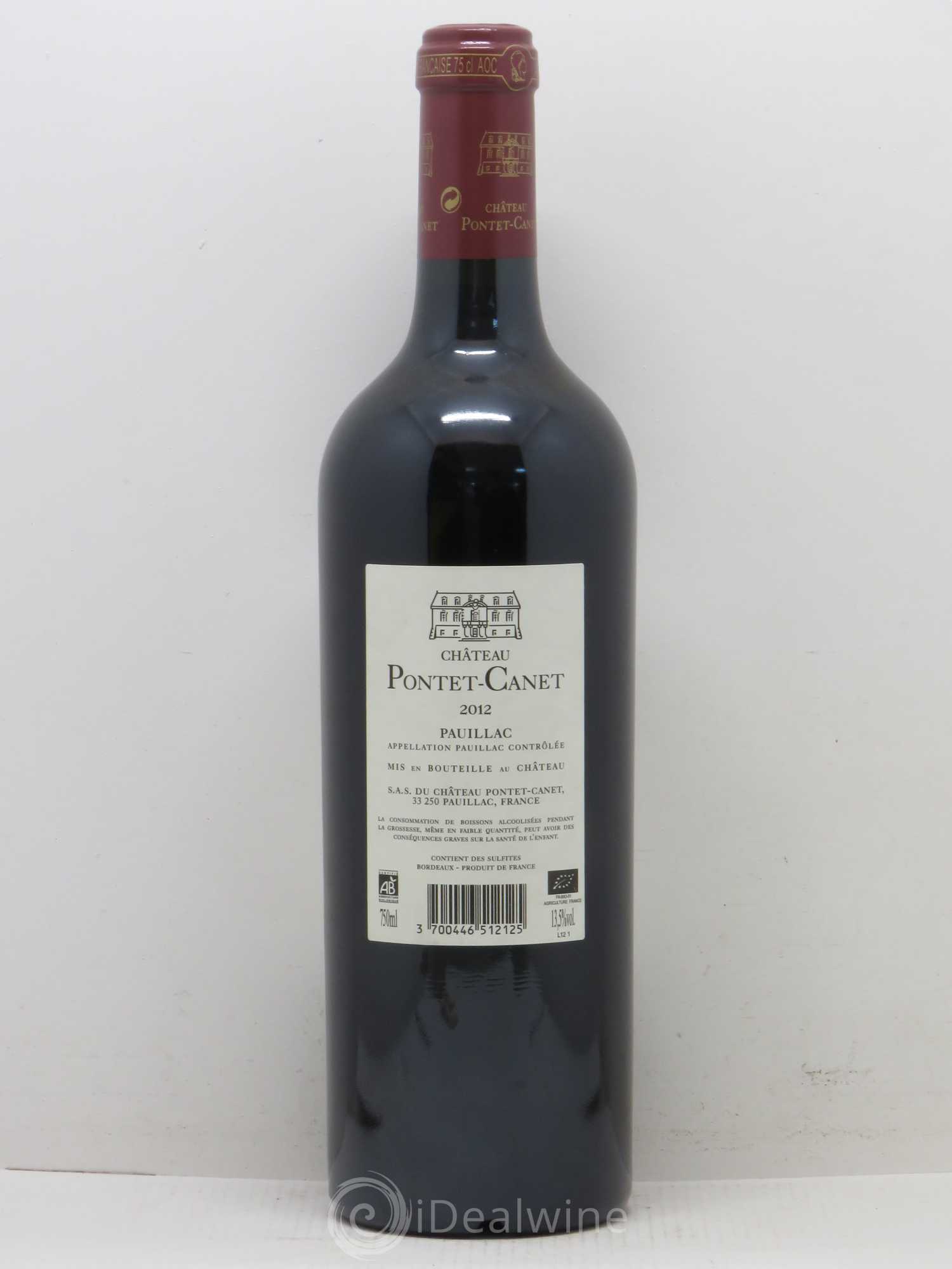 Château Pontet Canet 5ème Grand Cru Classé 2012 - Lot de 1 bouteille - 1