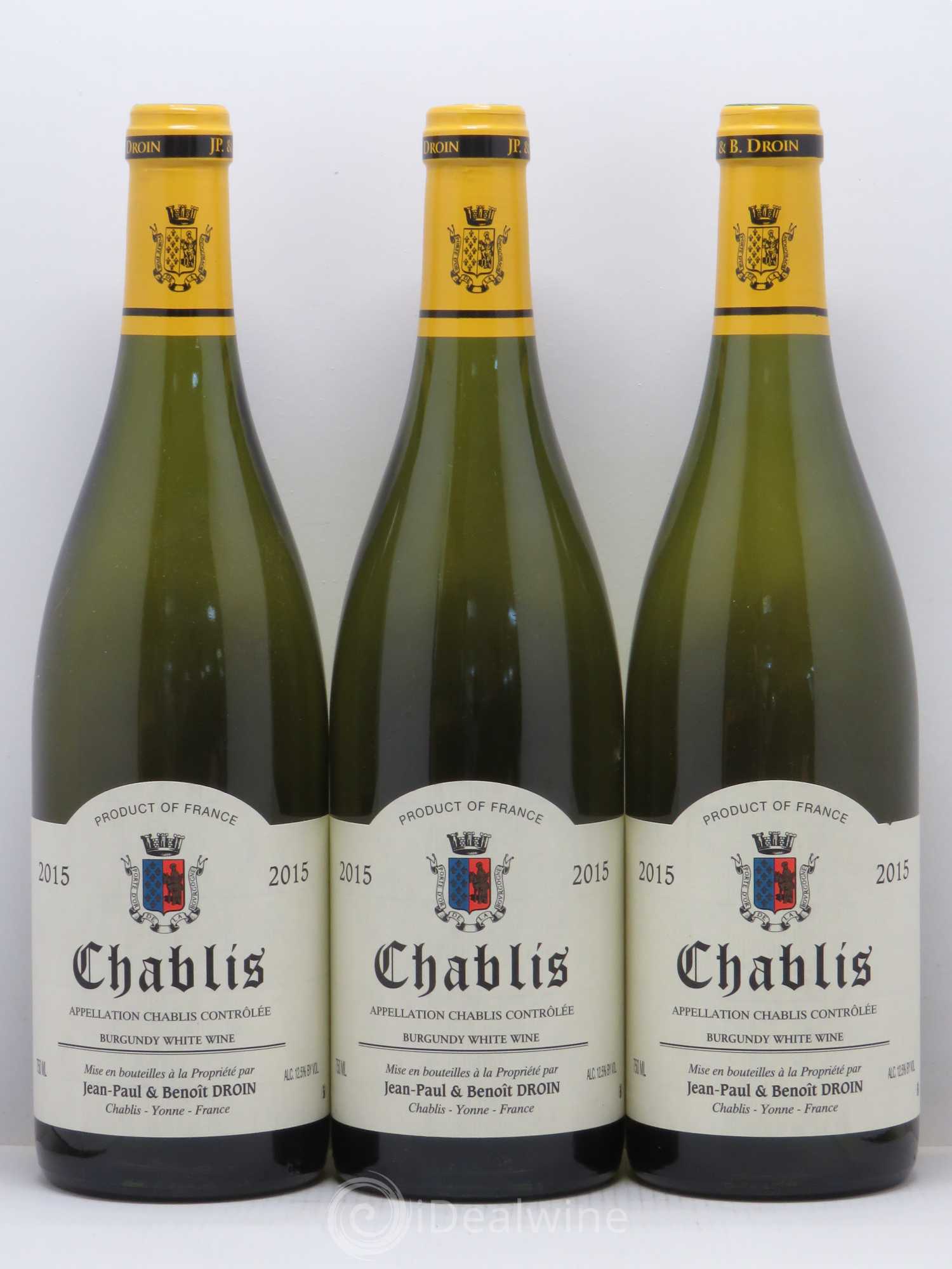 Chablis Jean-Paul & Benoît Droin (Domaine) 2015 - Lot de 3 bouteilles - 0