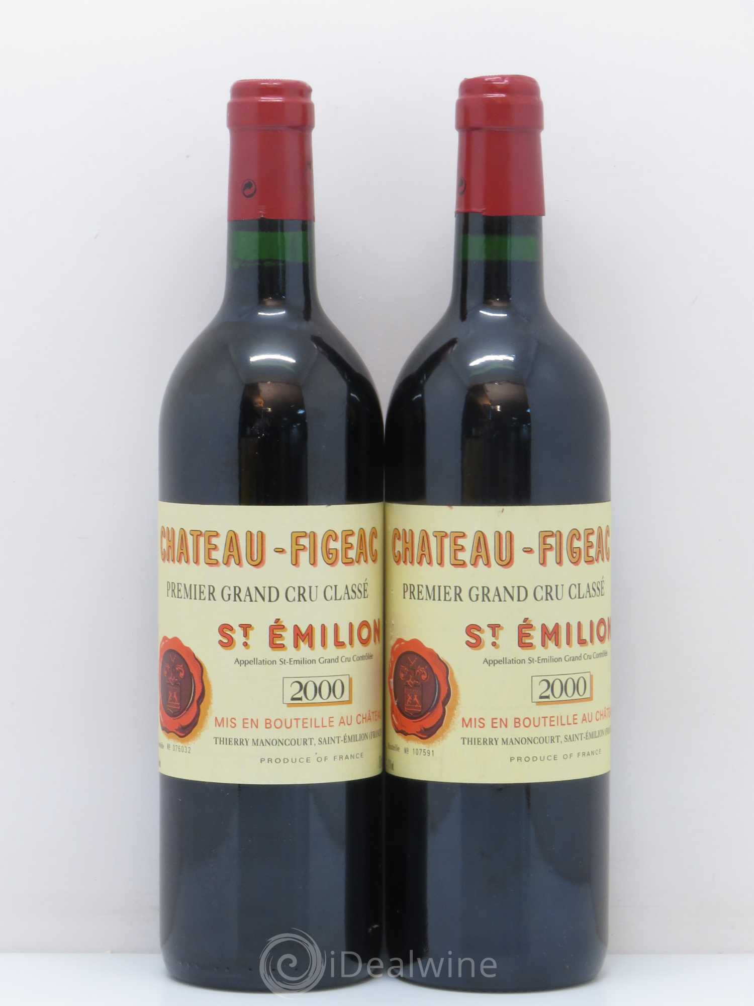 Château Figeac 1er Grand Cru Classé A 2000 - Lot de 2 bouteilles - 0