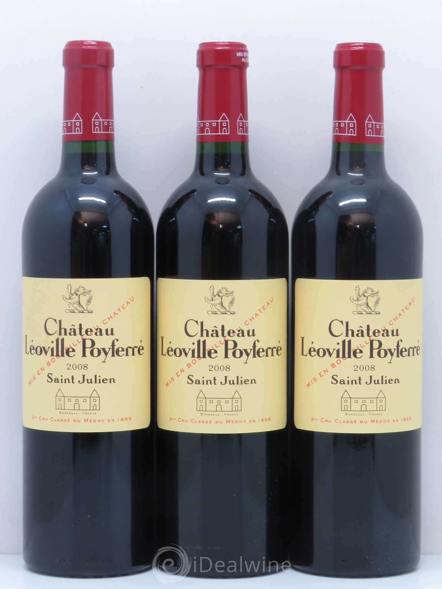 Château Léoville Poyferré 2ème Grand Cru Classé 2008 - Lot de 3 bouteilles - 0