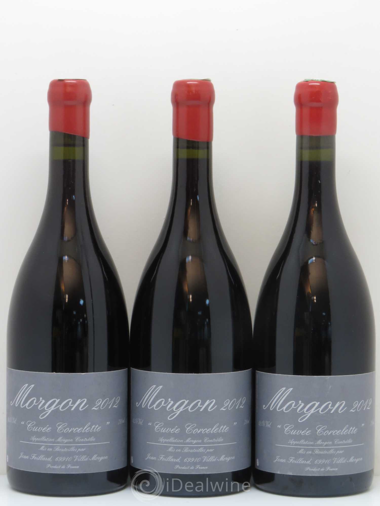 Morgon Corcelette Jean Foillard 2012 - Lot de 3 bouteilles - 0
