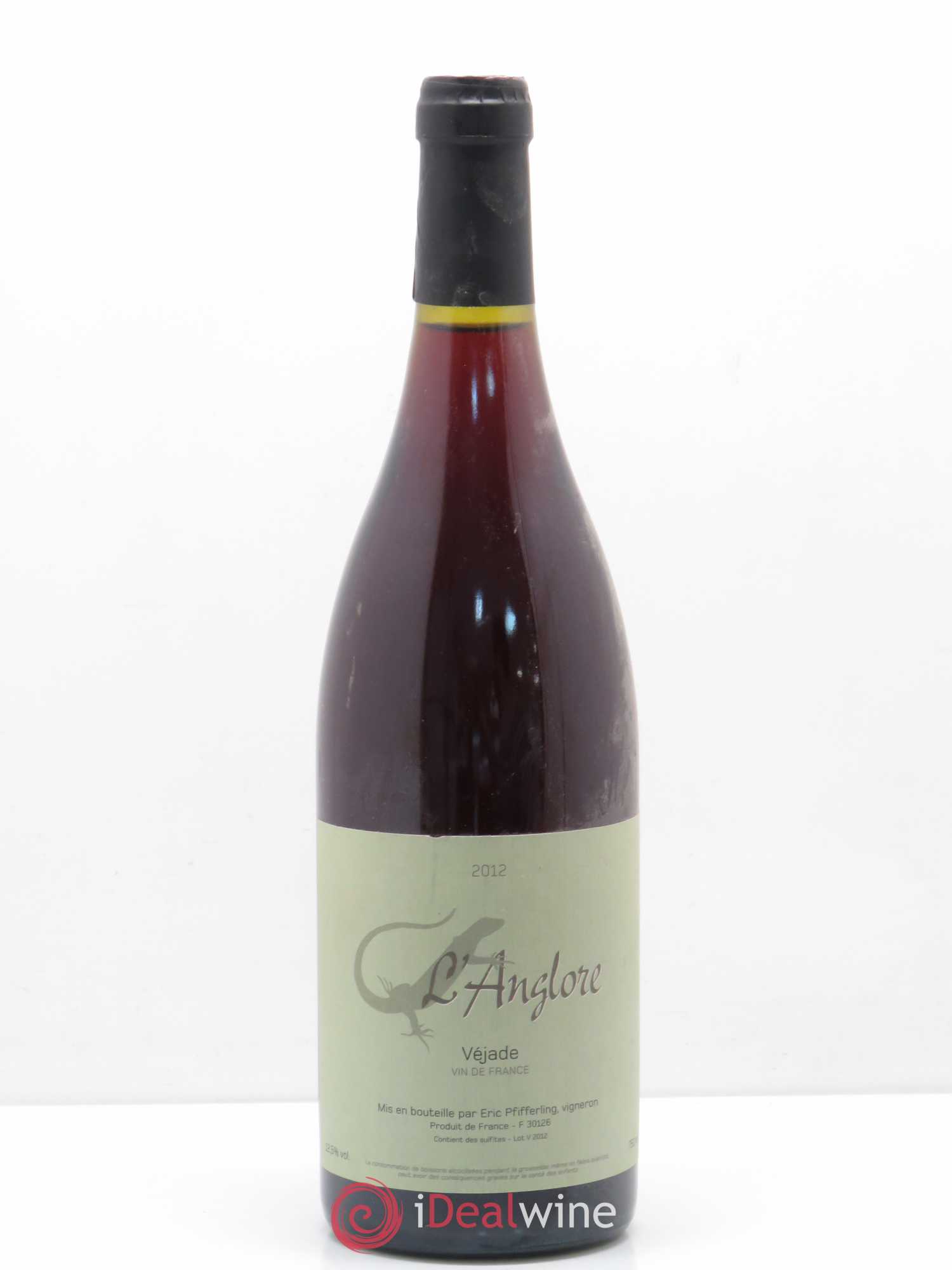 Divers Vin de France Vejade L'Anglore Eric Pfifferling 2012 - Lot de 1 bouteille - 0