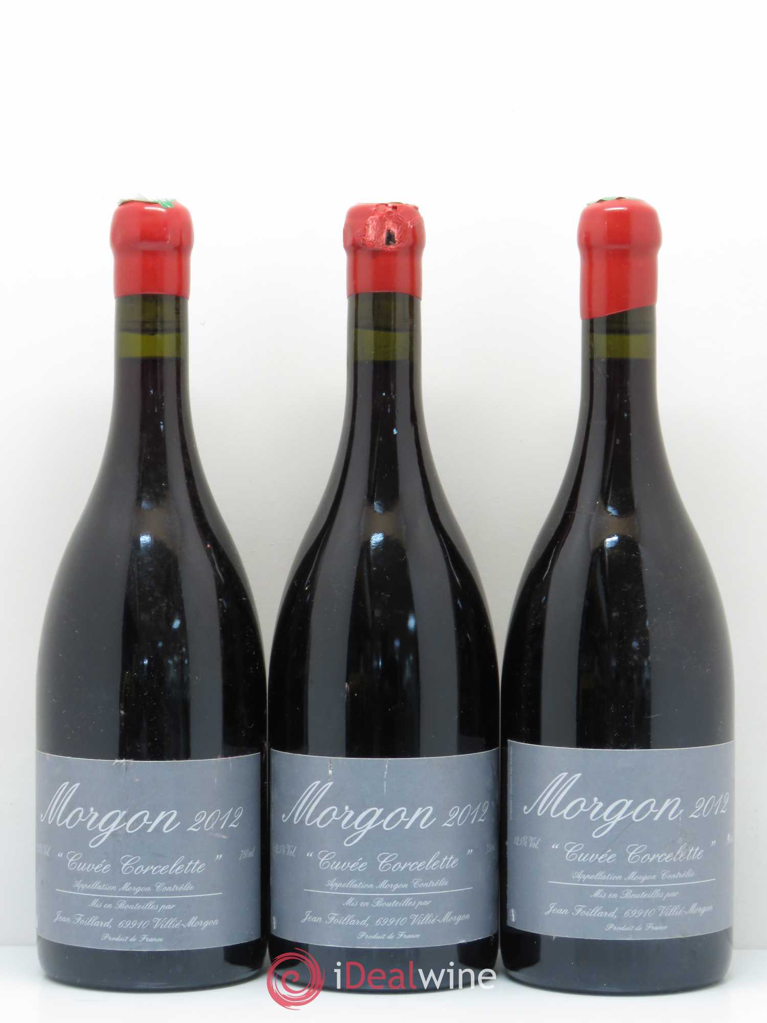 Morgon Corcelette Jean Foillard 2012 - Lot de 3 bouteilles - 0