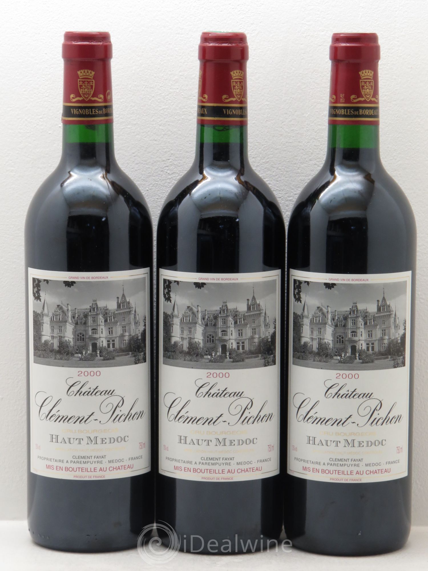 Château Clément-Pichon Cru Bourgeois 2000 - Lot de 3 bouteilles - 0