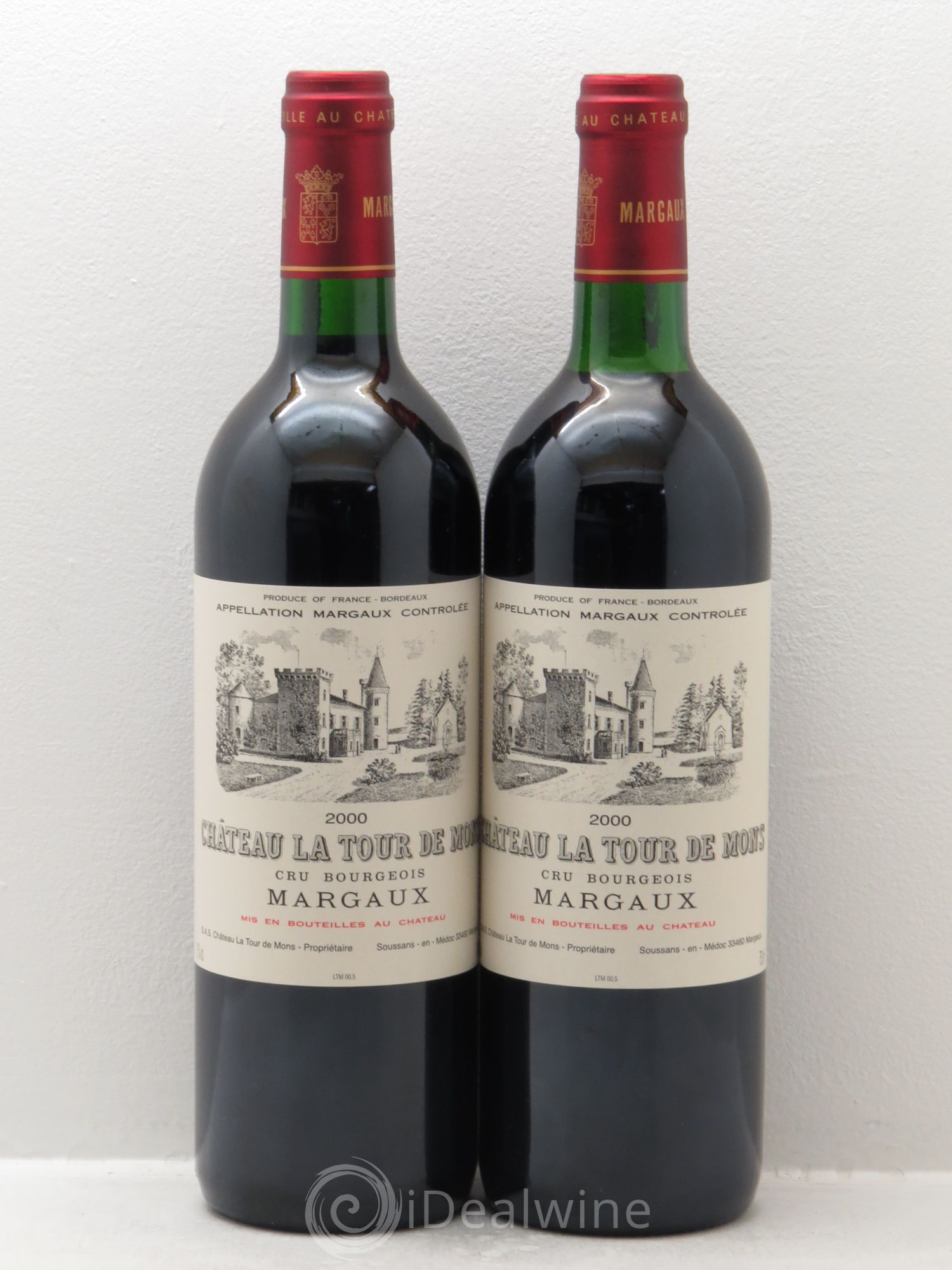 Château la Tour de Mons Cru Bourgeois 2000 - Lot de 2 bouteilles - 0