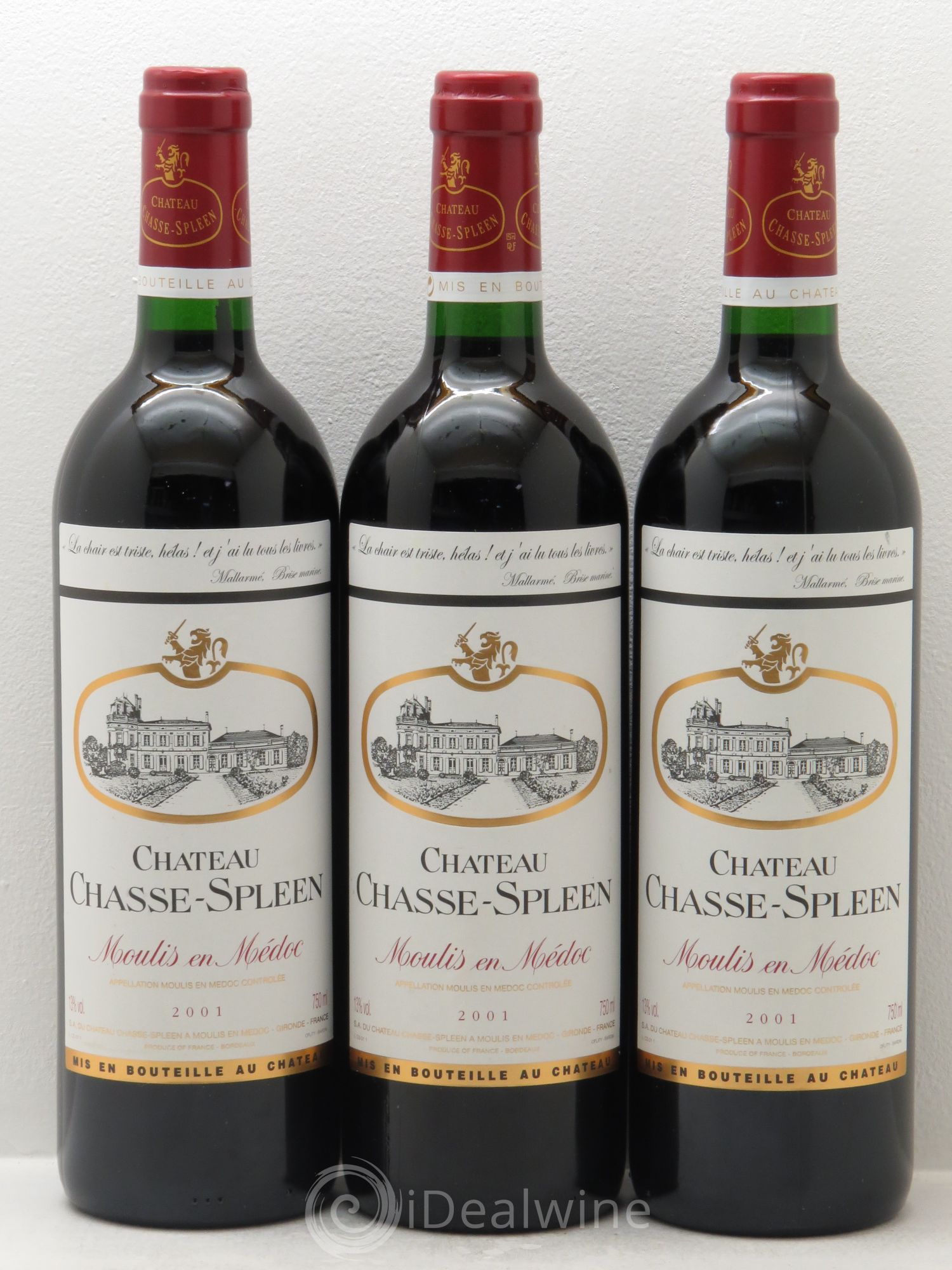 Château Chasse Spleen (sans prix de réserve) 2001 - Lot de 3 bouteilles - 0