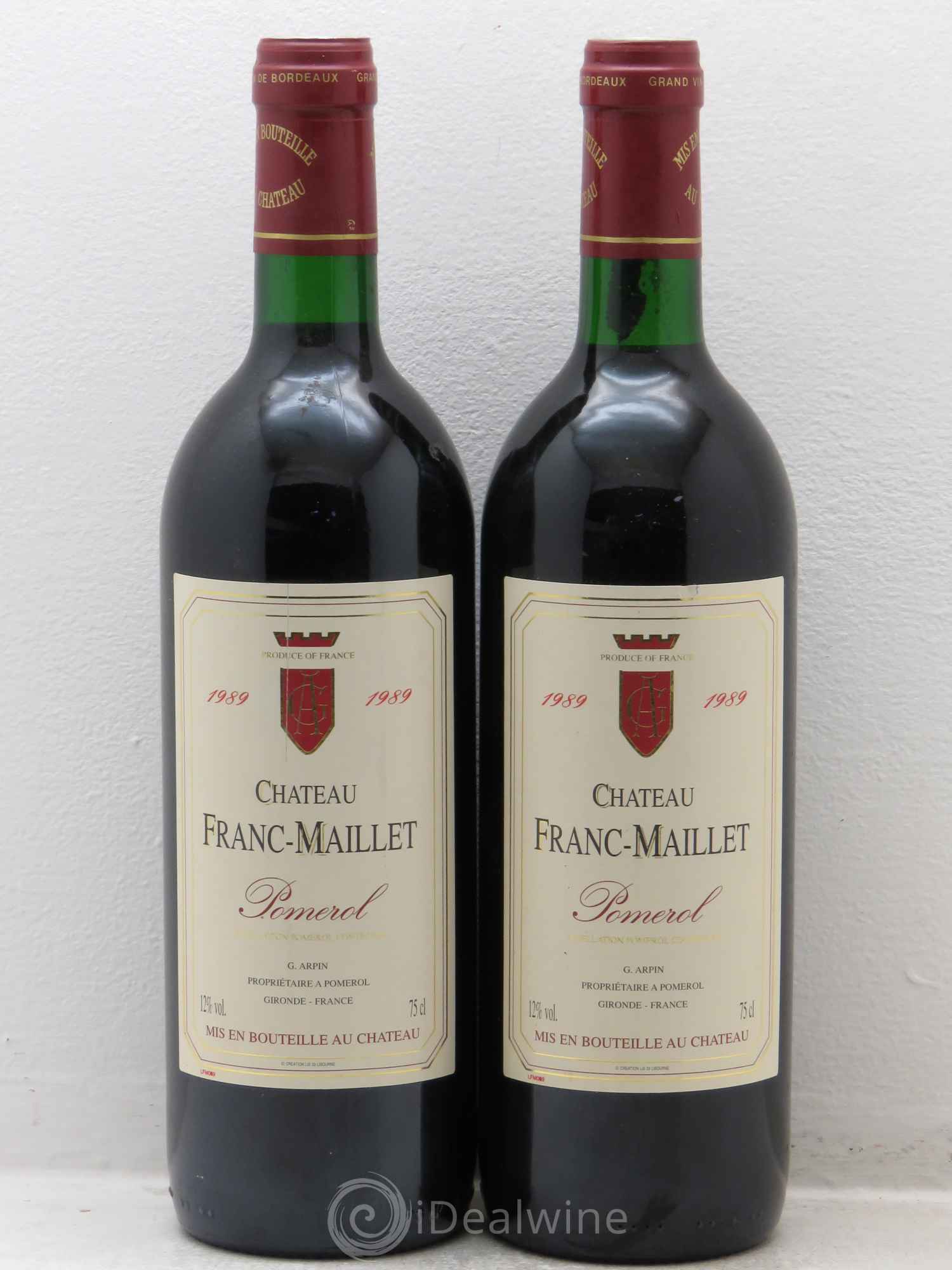 Pomerol franc maillet 1989 - Posten von 2 Flaschen - 0