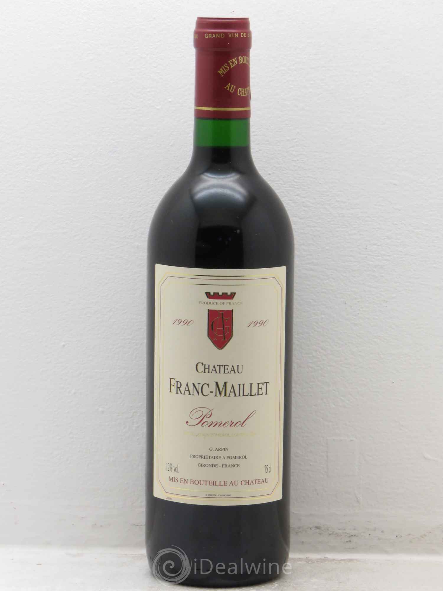 Pomerol franc maillet 1990 - Posten von 1 Flasche - 0