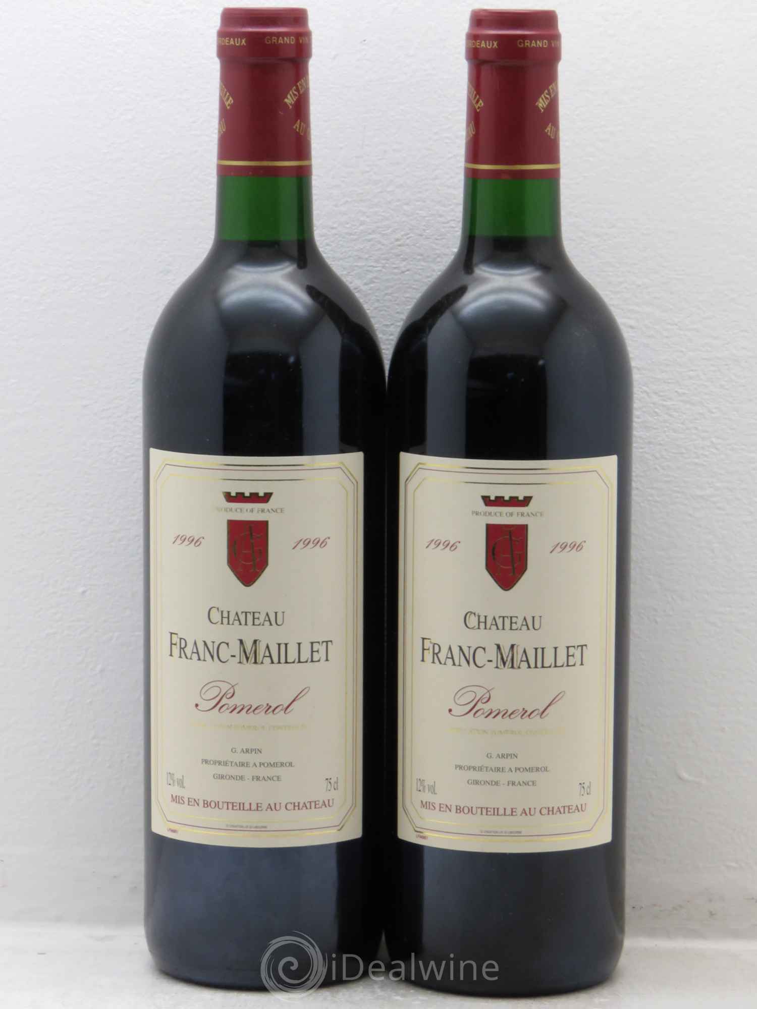 Pomerol franc maillet 1996 - Posten von 2 Flaschen - 0