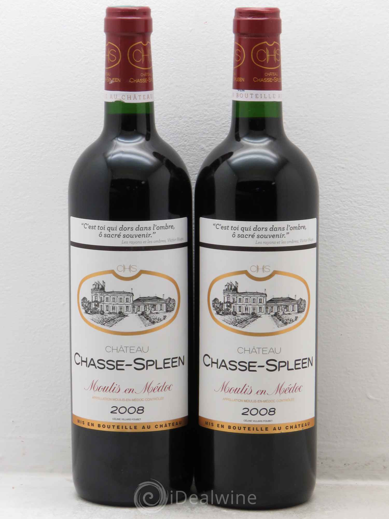 Château Chasse Spleen 2008 - Lot de 2 bouteilles - 0