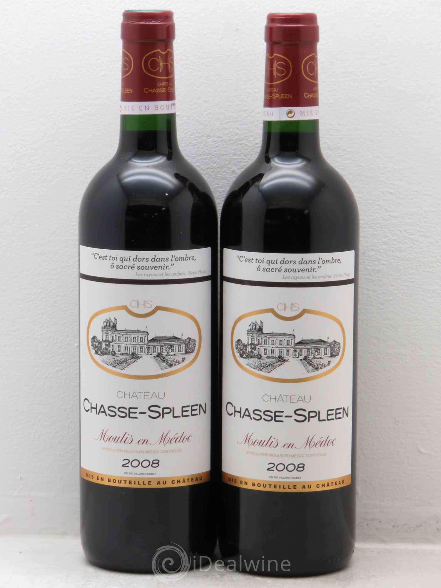 Château Chasse Spleen 2008 - Lot de 2 bouteilles - 0