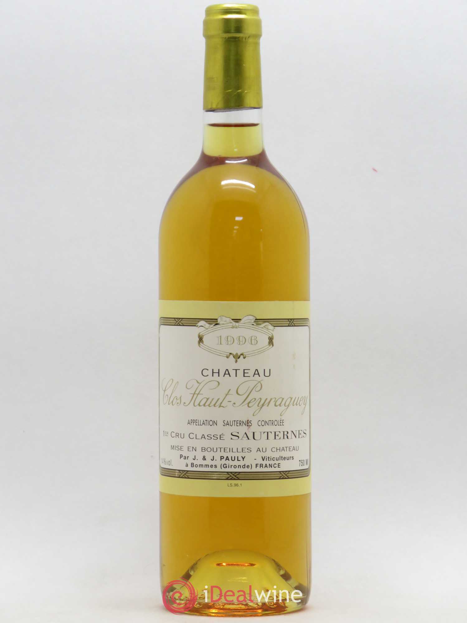 Clos Haut-Peyraguey 1er Grand Cru Classé 1996 - Lotto di 1 bottiglia - 0