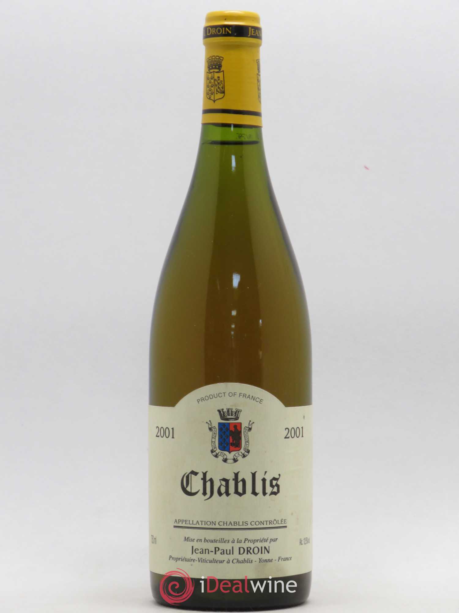 Chablis Jean-Paul & Benoît Droin (Domaine) 2001 - Lot de 1 bouteille - 0