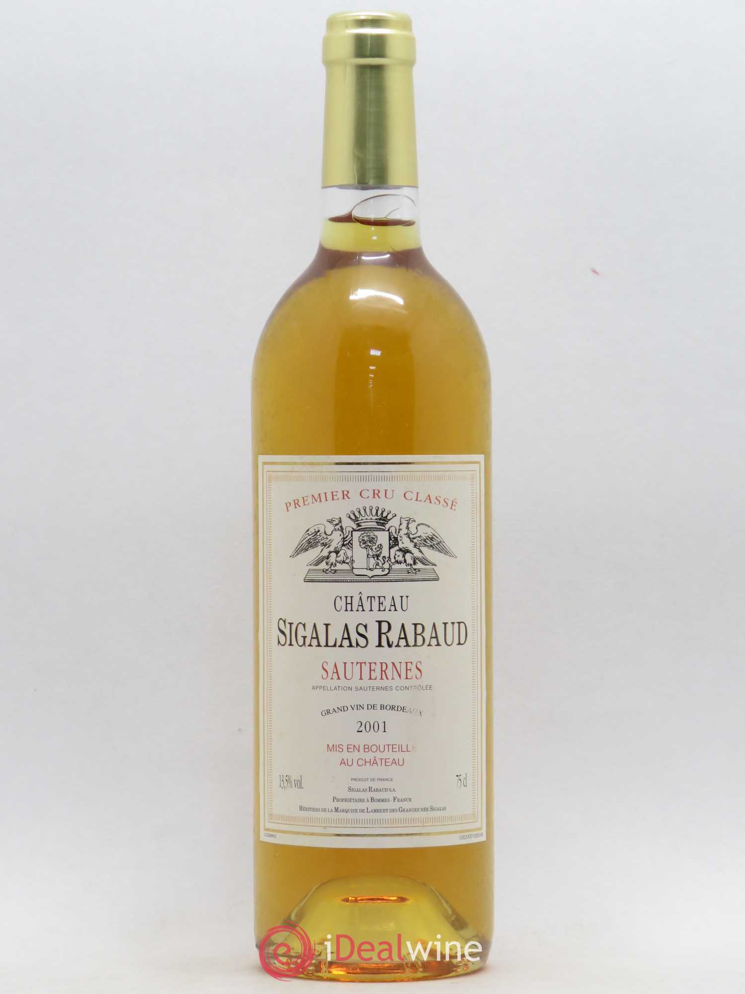Château Sigalas Rabaud 1er Grand Cru Classé 2001 - Lotto di 1 bottiglia - 0