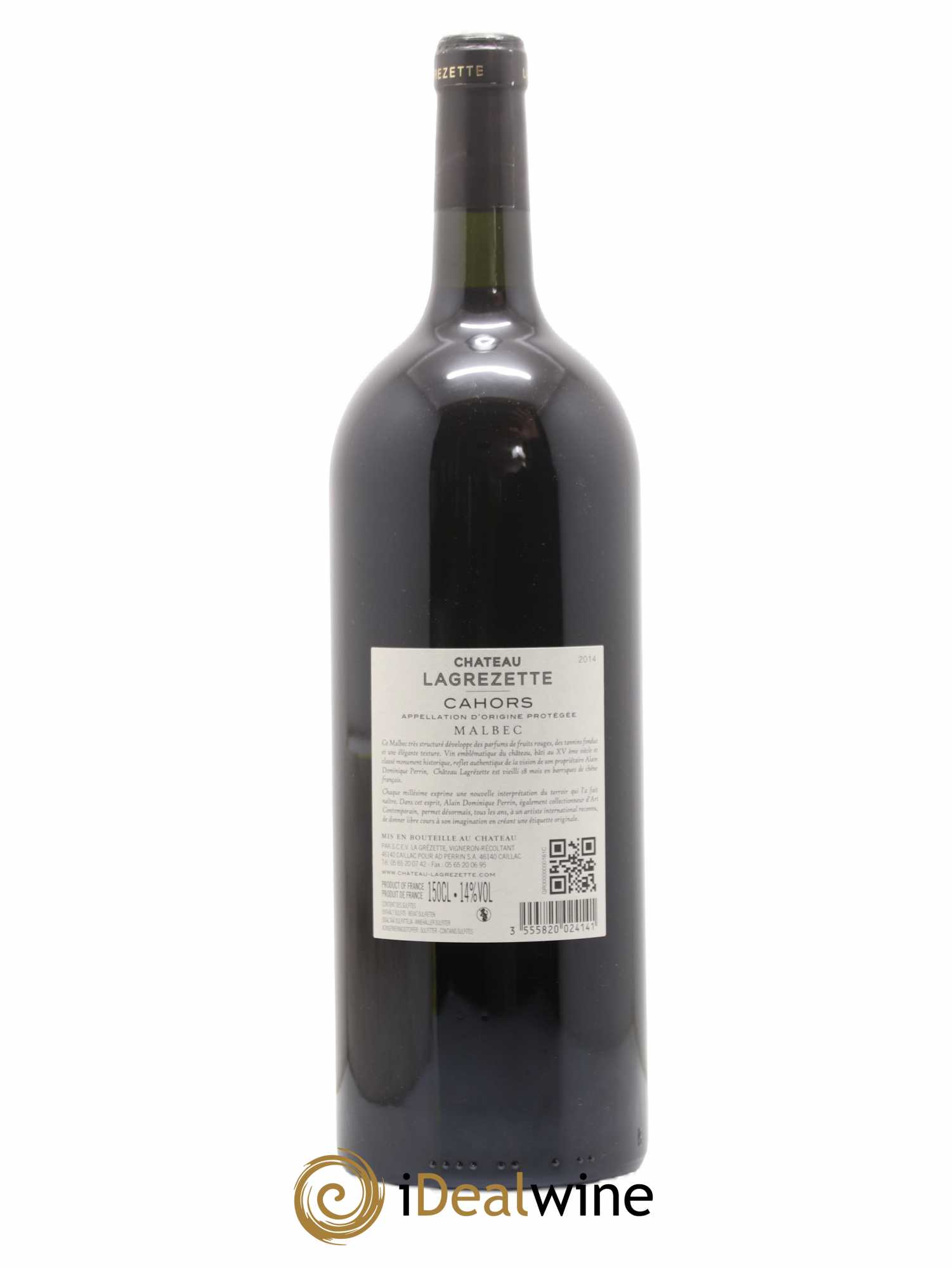 Cahors Château Lagrezette Alain Dominique Perrin 2014 - Lot of 1 magnum - 1
