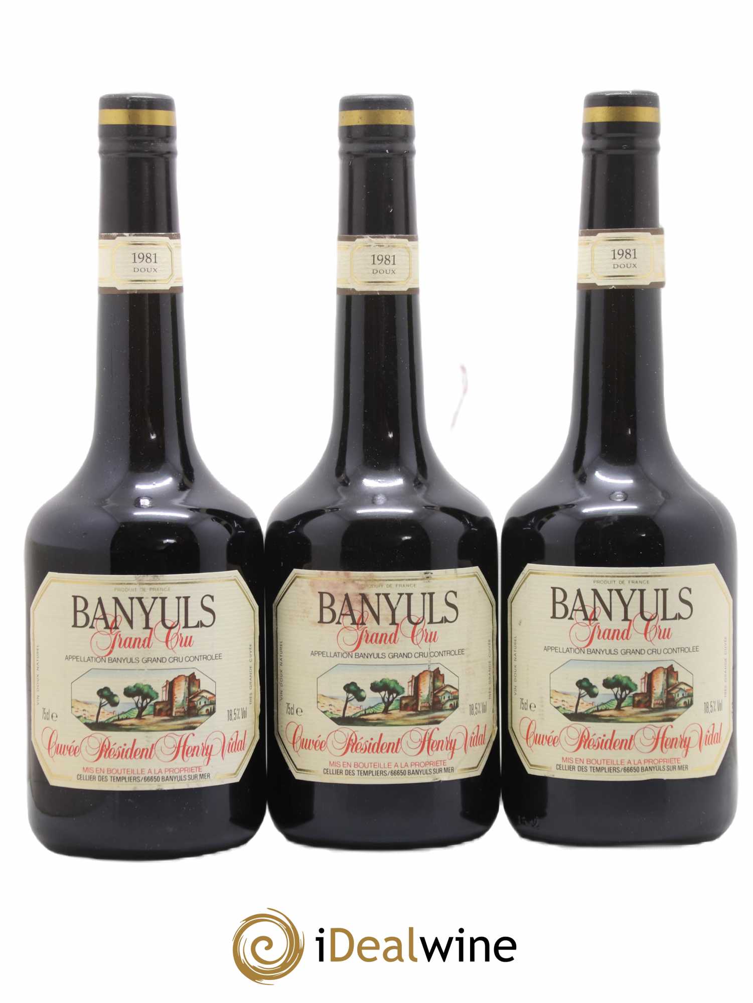 Banyuls Cuvee President Henry Vidal 1981 - Posten von 3 Flaschen - 0