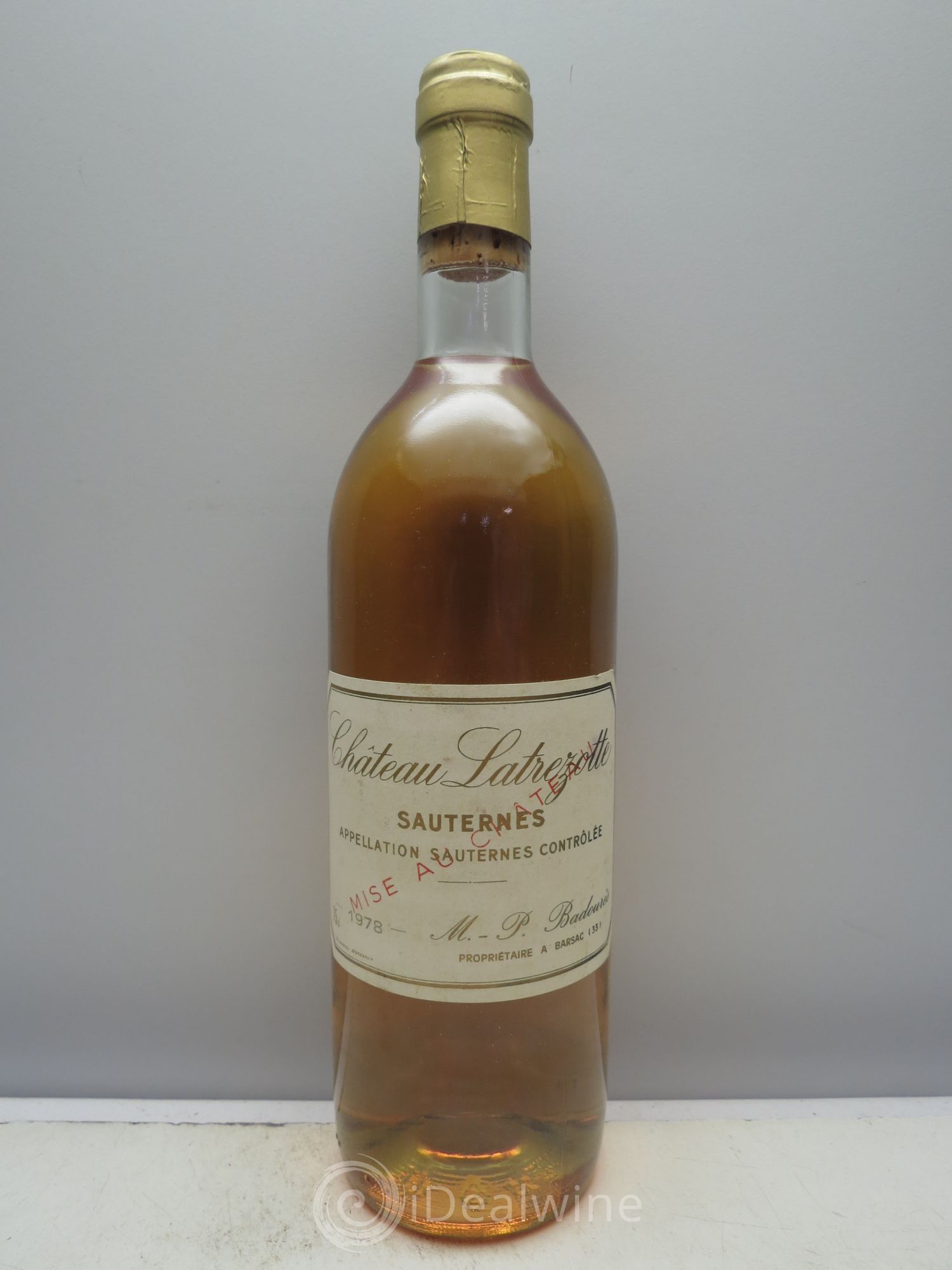 Sauternes Château Latrezotte 1978 - Lotto di 1 bottiglia - 0