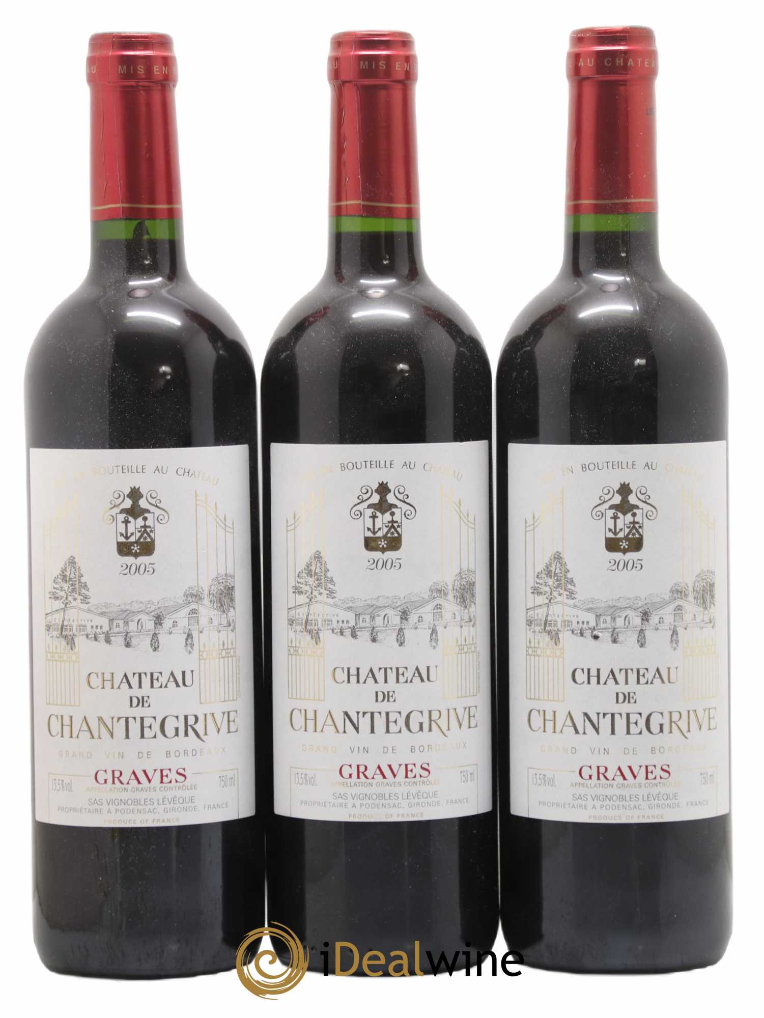 Château de Chantegrive 2005 - Lot de 3 bouteilles - 0