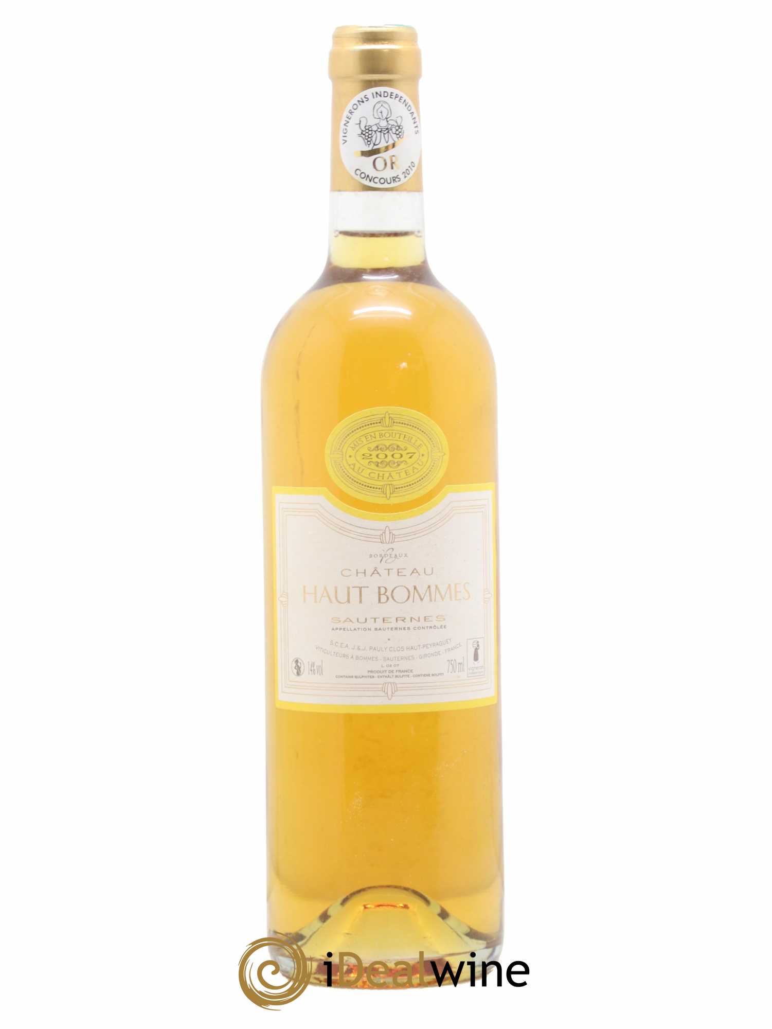 Sauternes Chateau Haut Bommes (sans prix de réserve) 2007 - Posten von 1 Flasche - 0