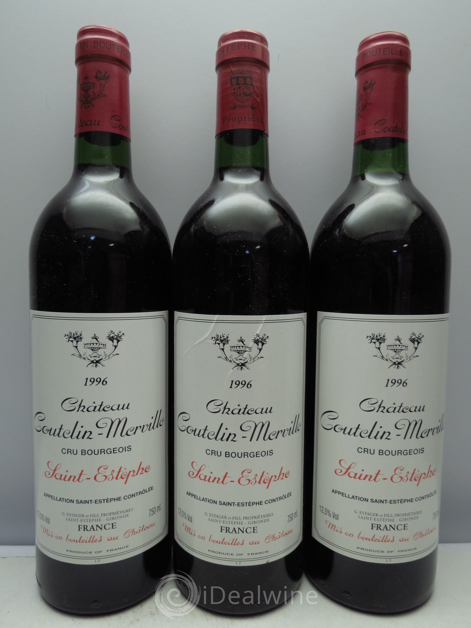 Château Coutelin-Merville Cru Bourgeois 1996 - Lot de 3 bouteilles - 0