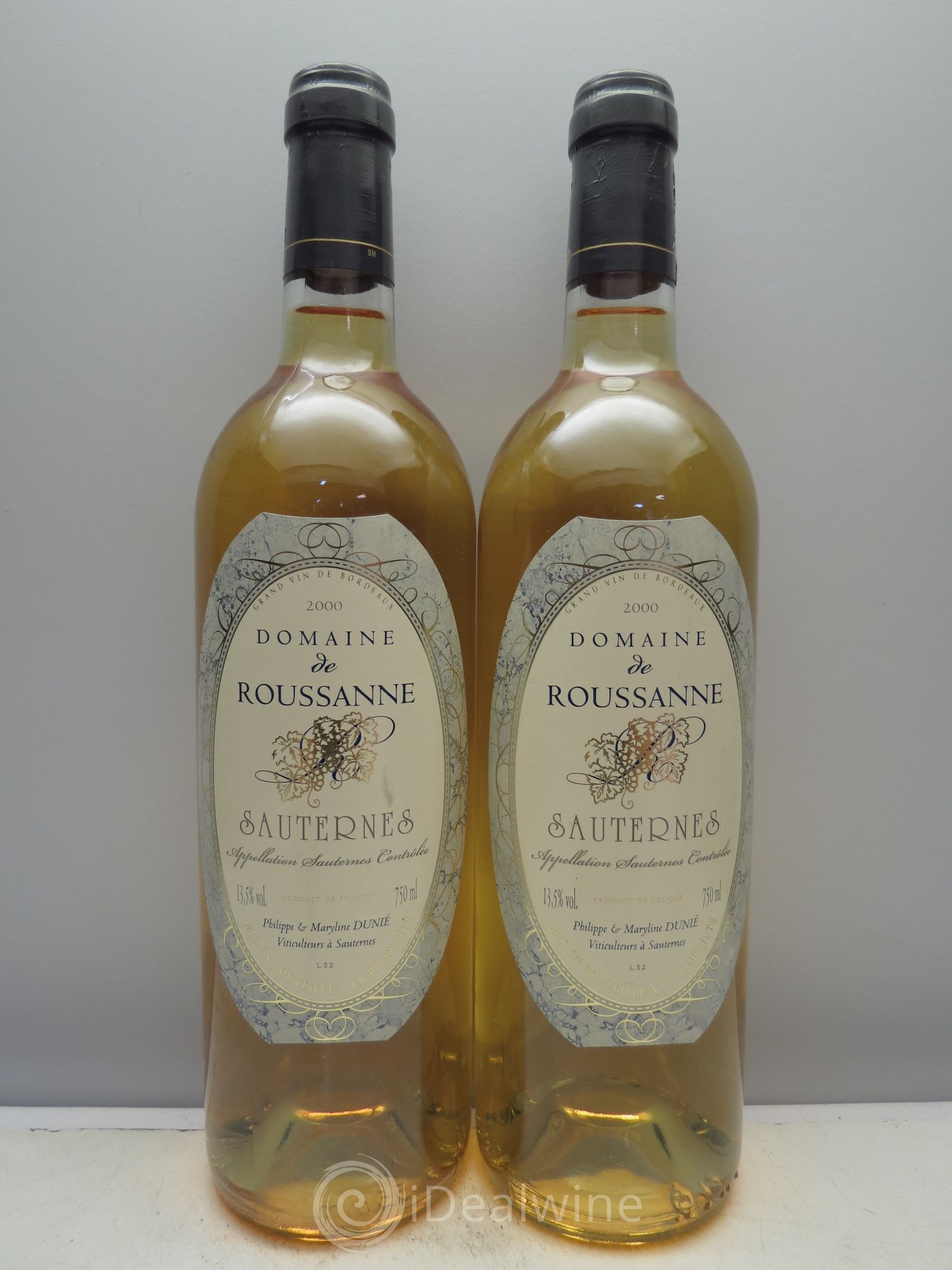 Sauternes Domaine de Roussane 2000 - Lot de 2 bouteilles - 0