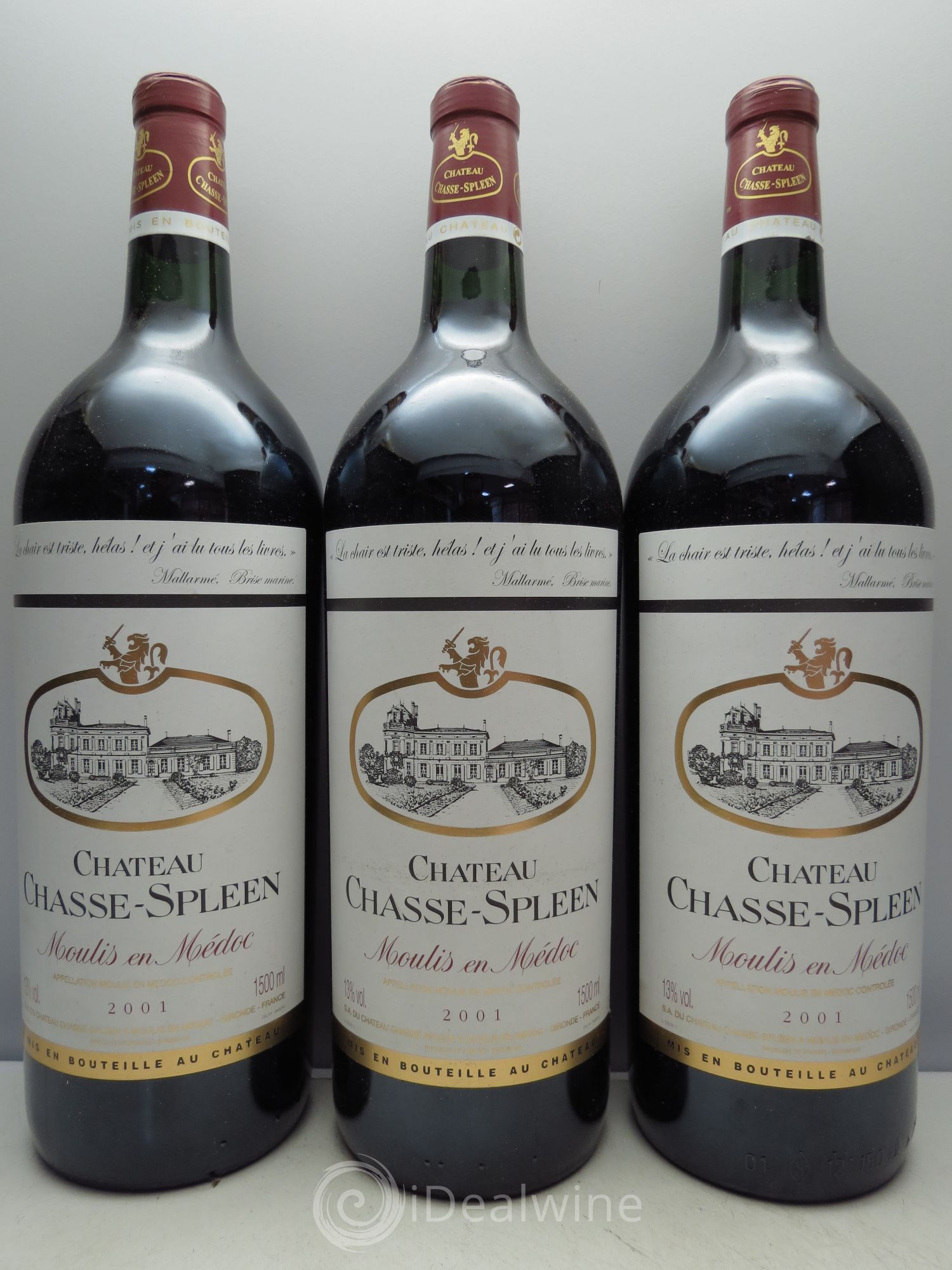 Château Chasse Spleen 2001 - Lot de 3 magnums - 0