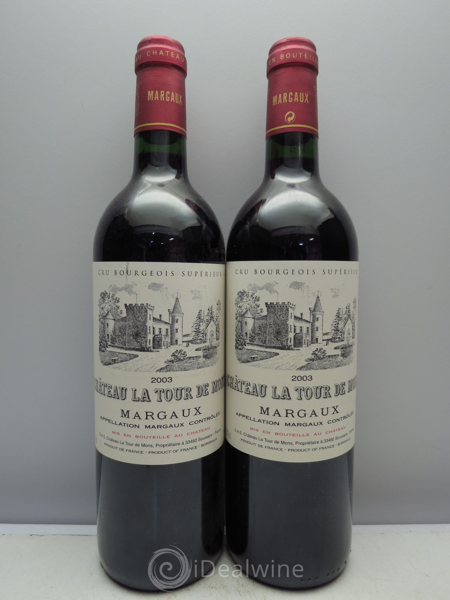 Château la Tour de Mons Cru Bourgeois 2003 - Lot de 2 bouteilles - 0